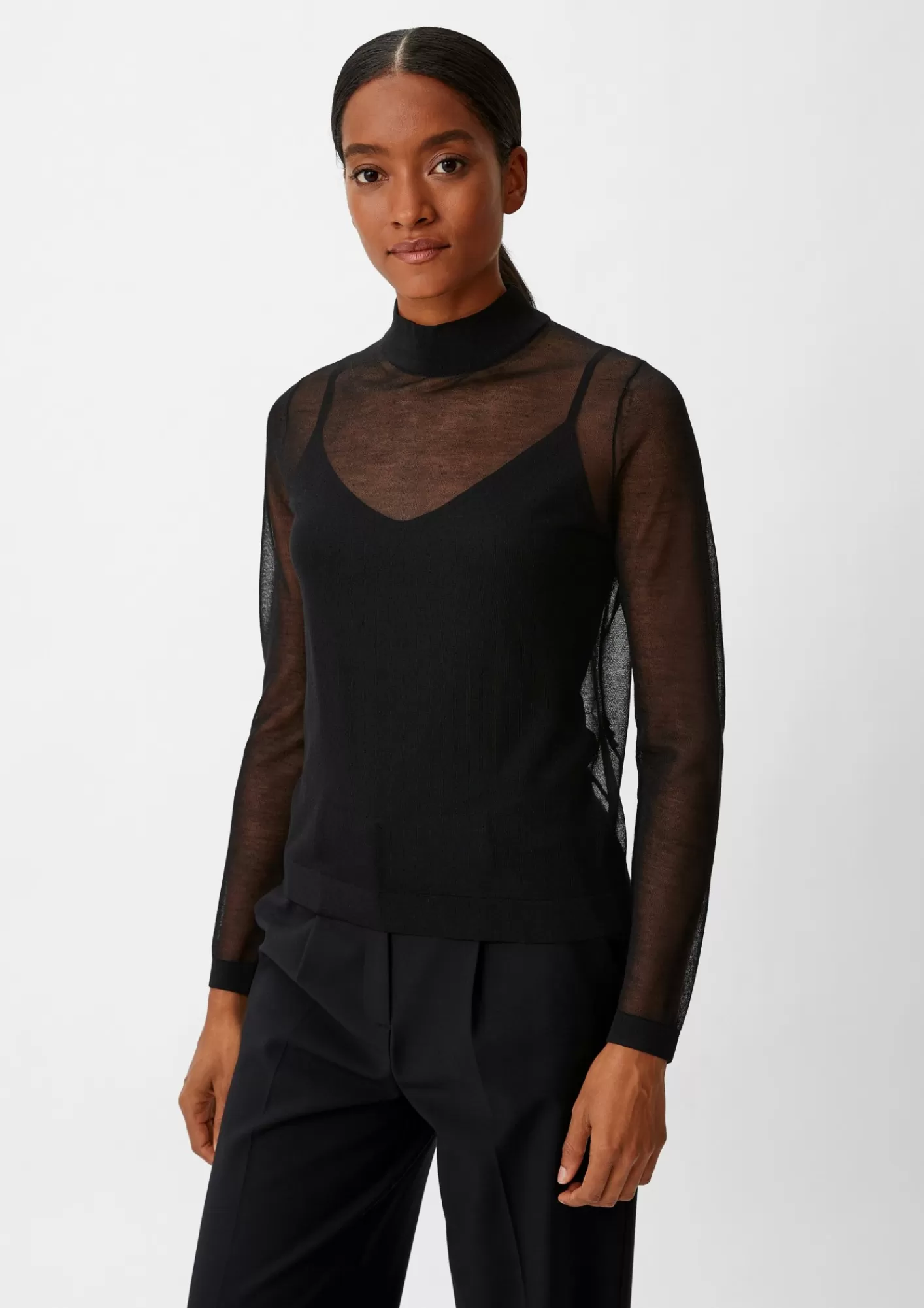 Cheap Comma Strickpullover Mit Transparenz-Effekt