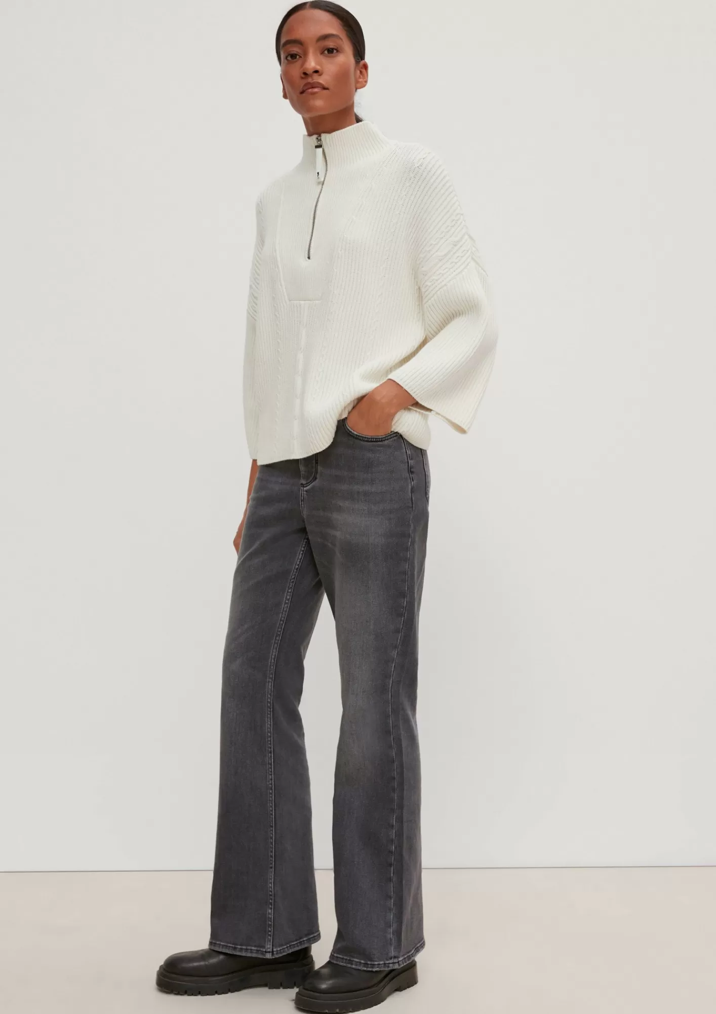 Best Comma Strickpullover Mit Troyer-Kragen