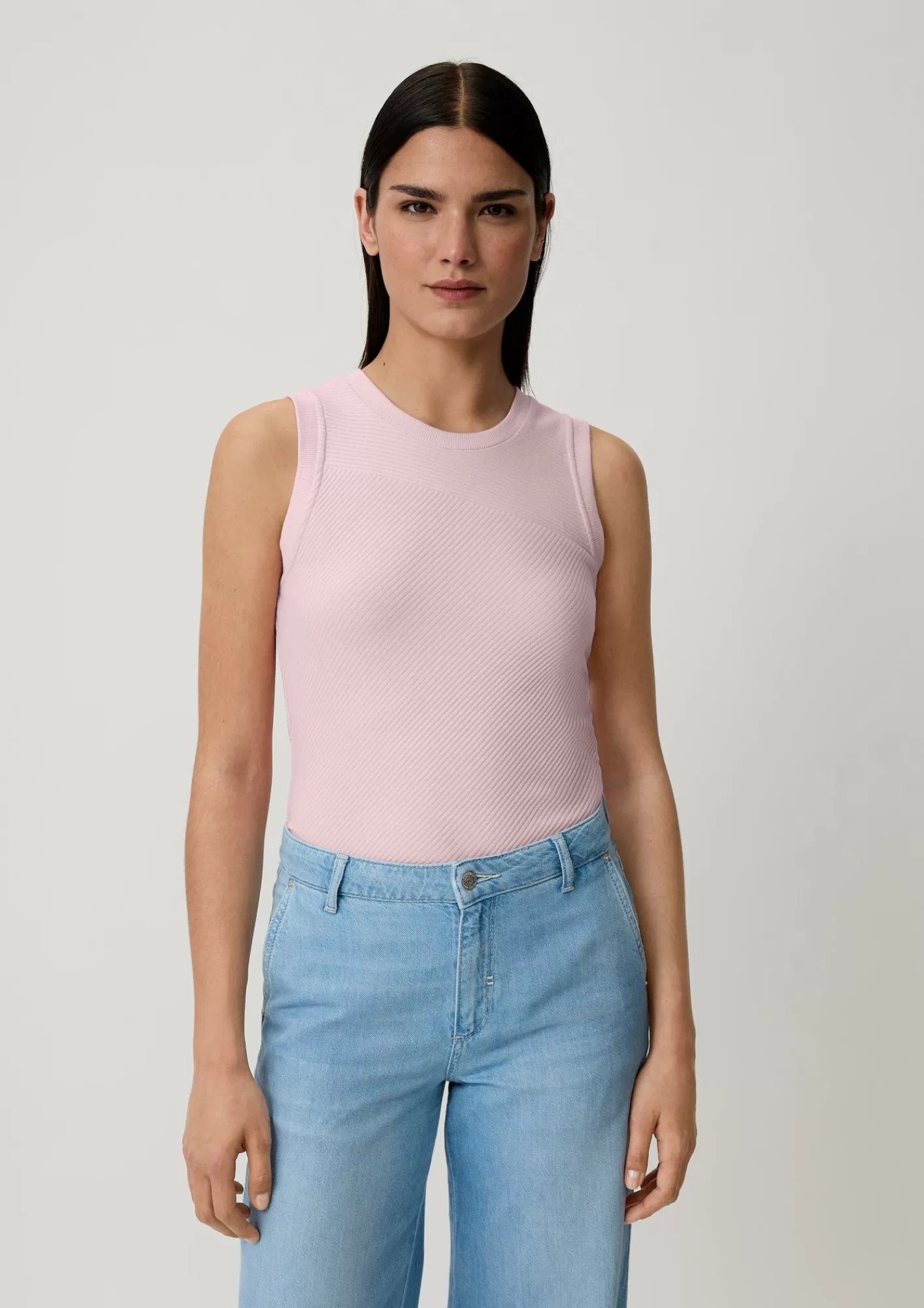Fashion Comma Stricktop Aus Baumwollstretch