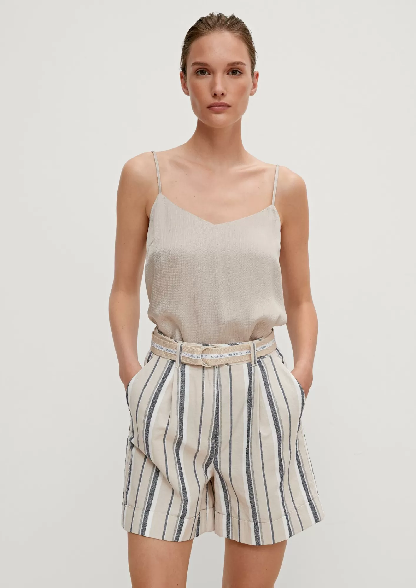 Discount Comma Strukturiertes Top Aus Satin