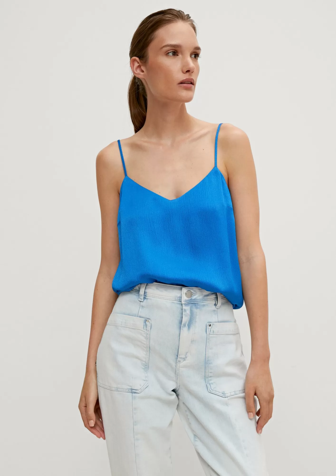 Cheap Comma Strukturiertes Top Aus Satin