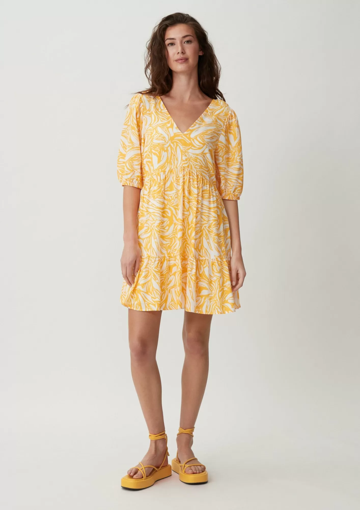 Outlet Comma Stufenkleid Aus Crepe
