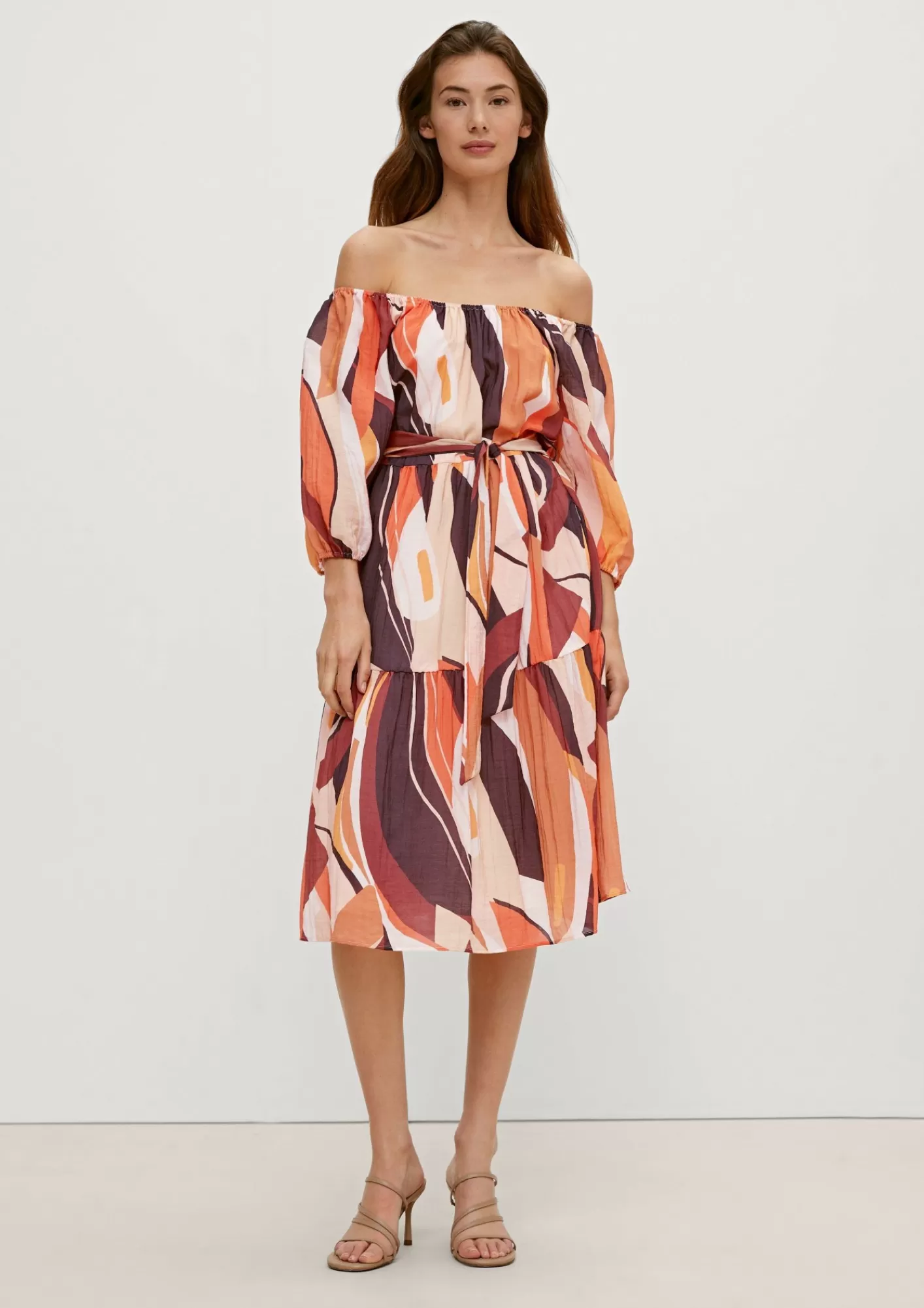 Store Comma Stufenkleid Mit Allover-Muster