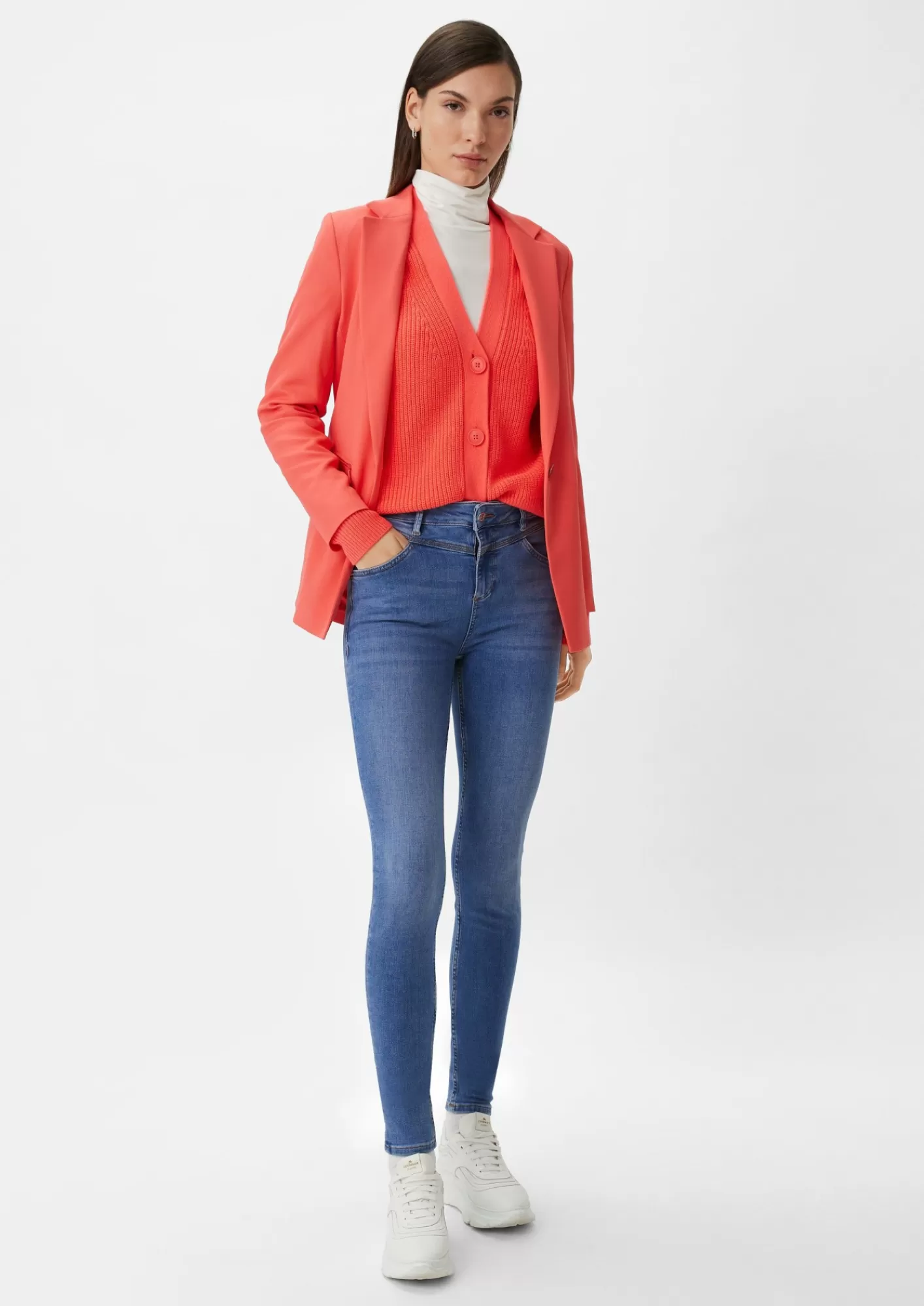 Hot Comma Super Skinny: Jeans Mit Sattelbund