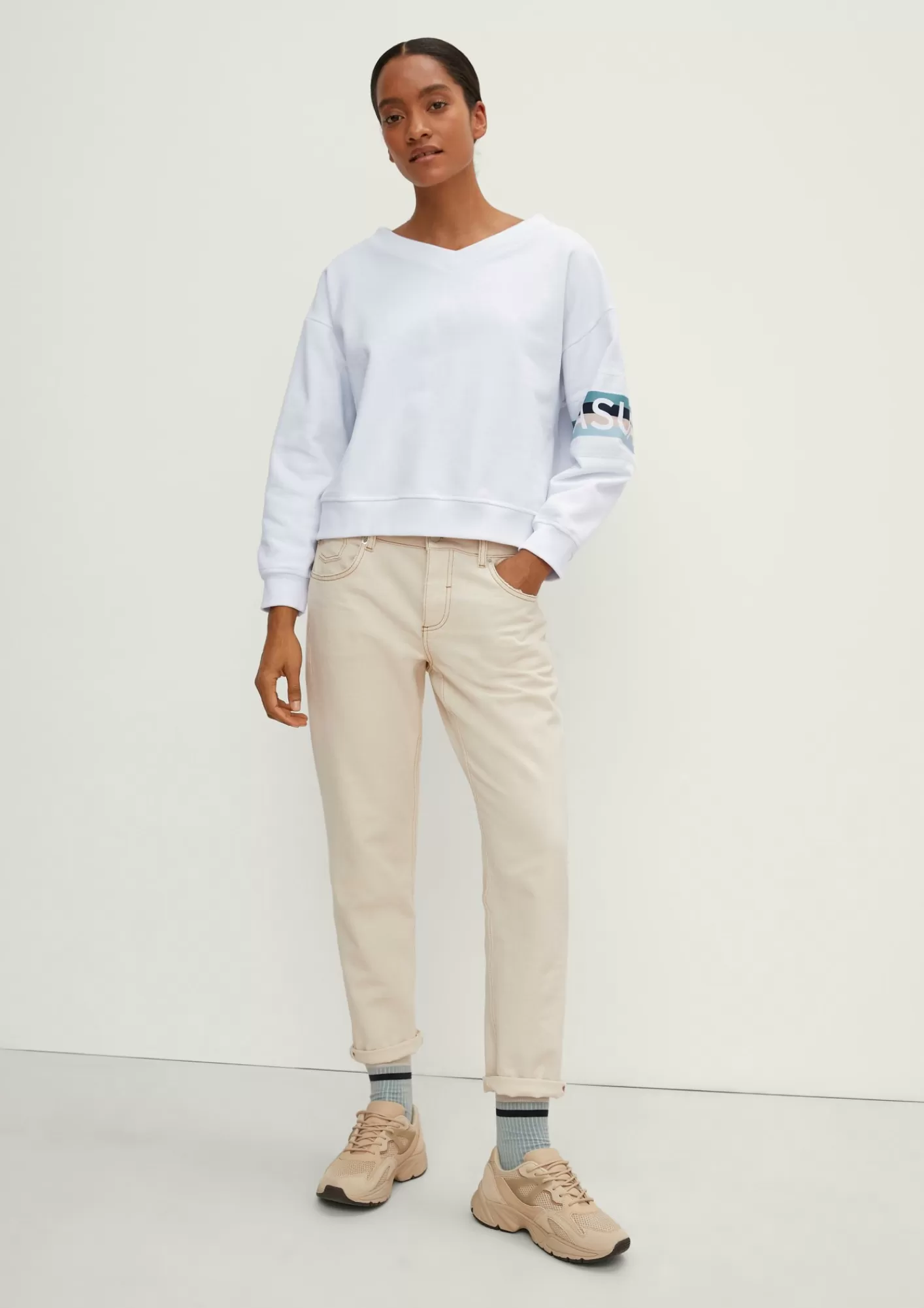 Flash Sale Comma Sweater Mit Logo-Einsatz