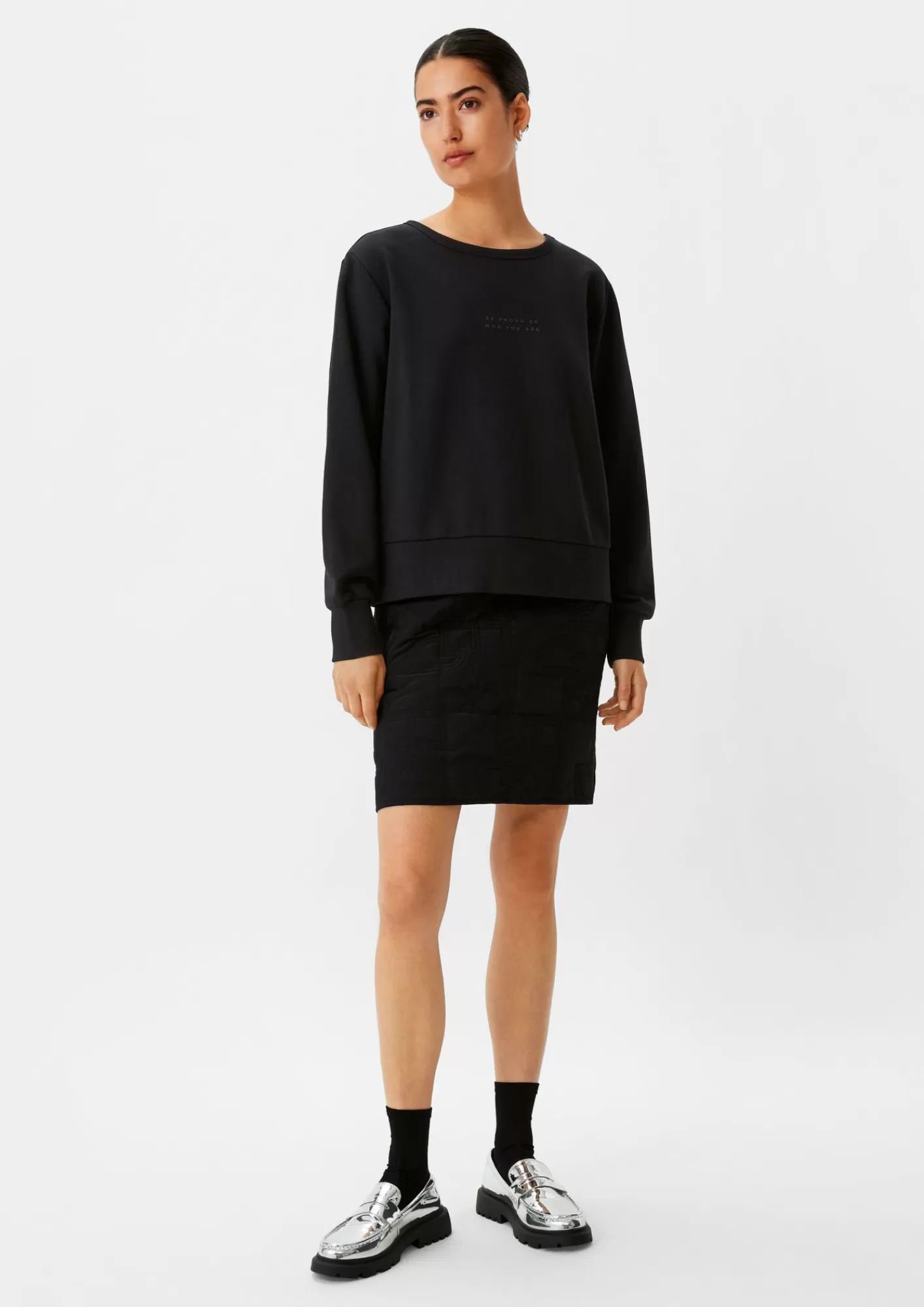 Sale Comma Sweatshirt Mit Gummiertem Print