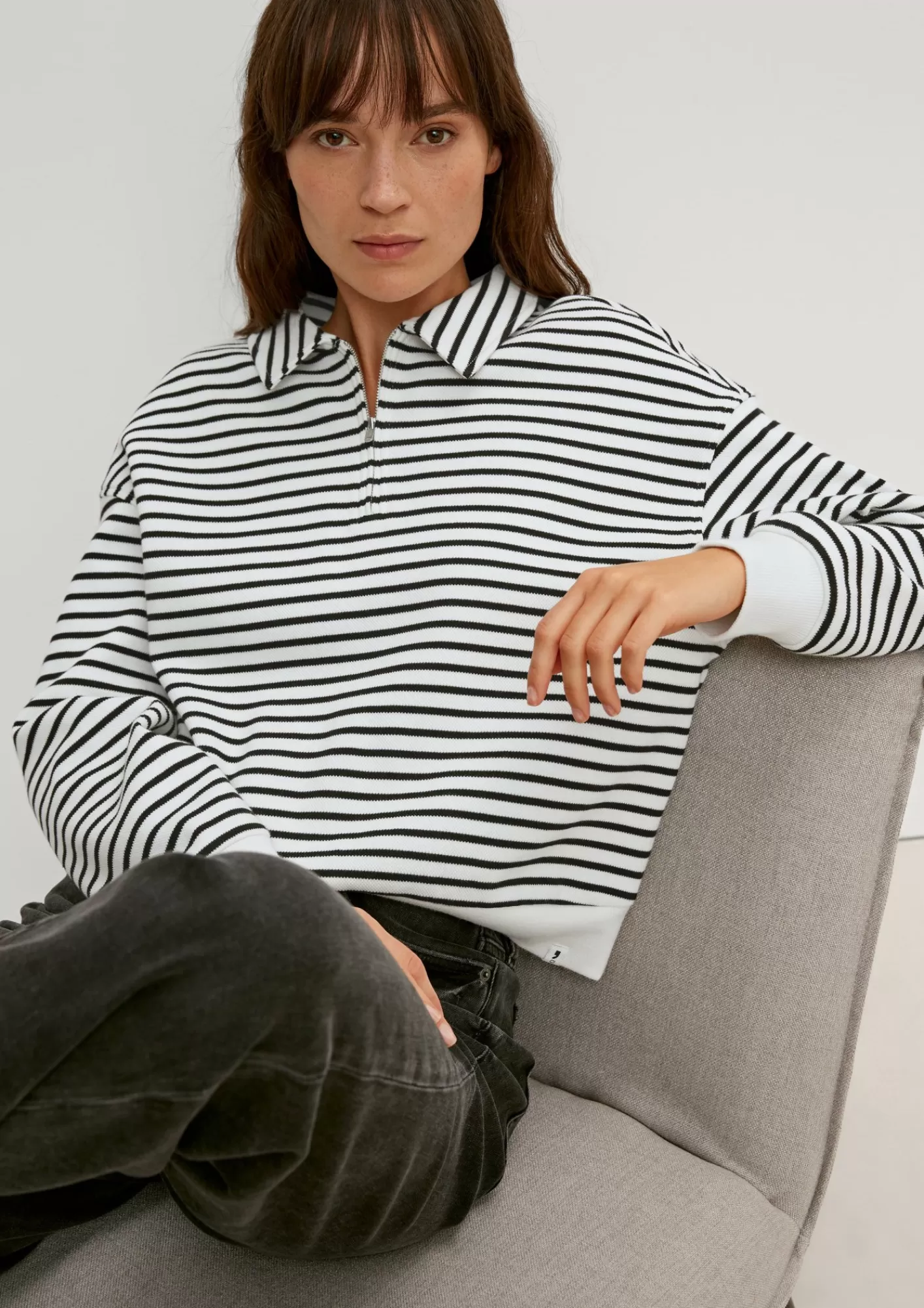 Store Comma Sweatshirt Mit Reisverschluss