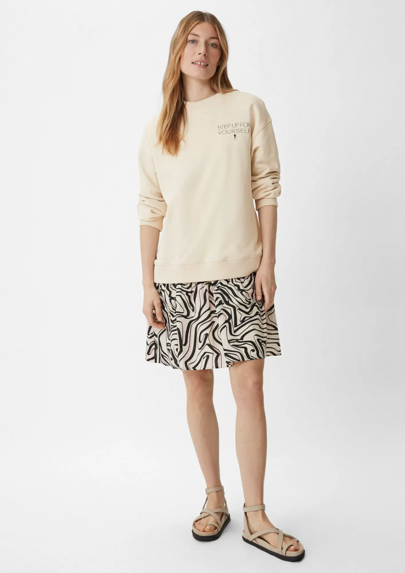 Discount Comma Sweatshirt Mit Statement-Print