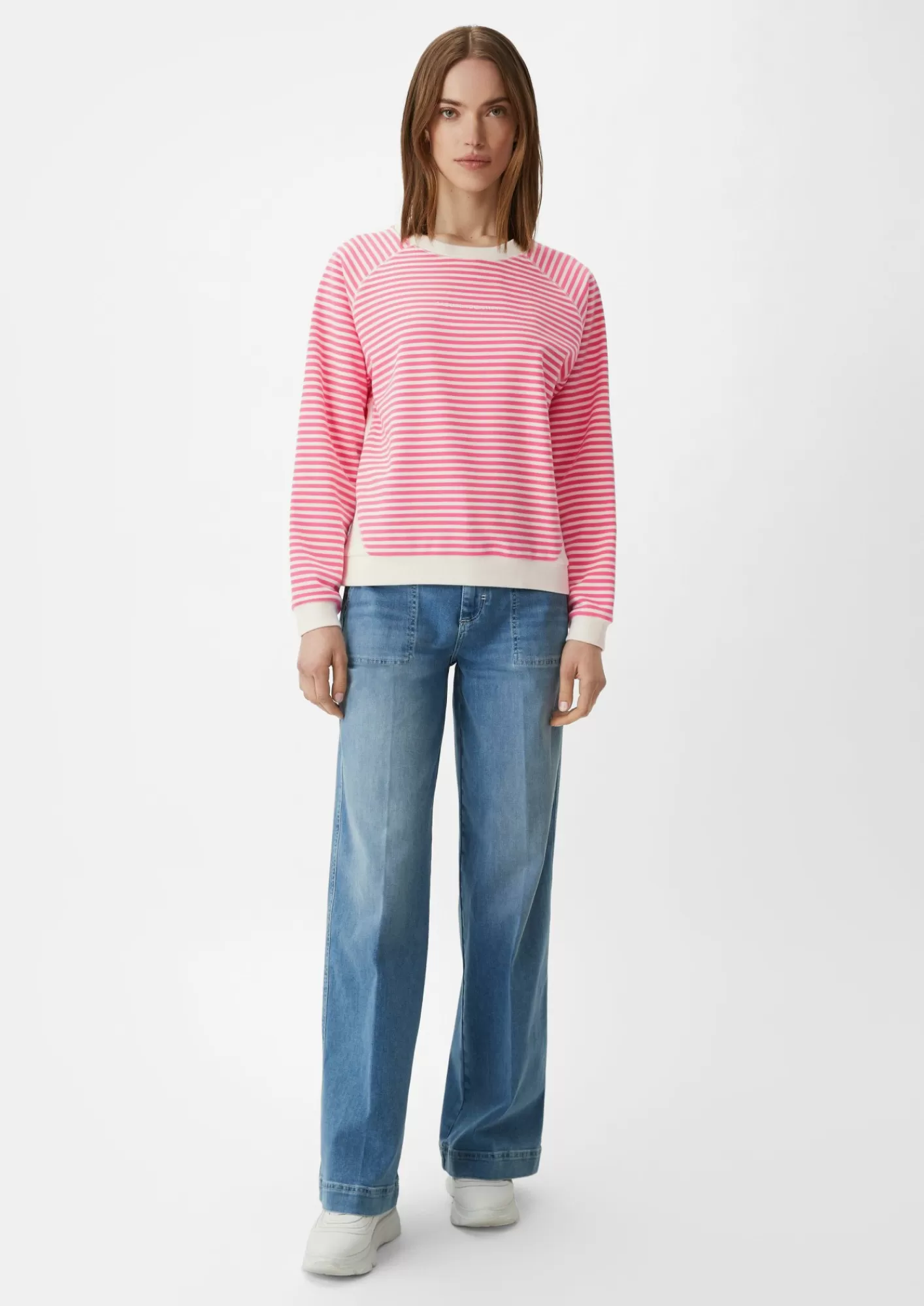 Fashion Comma Sweatshirt Mit Streifenmuster
