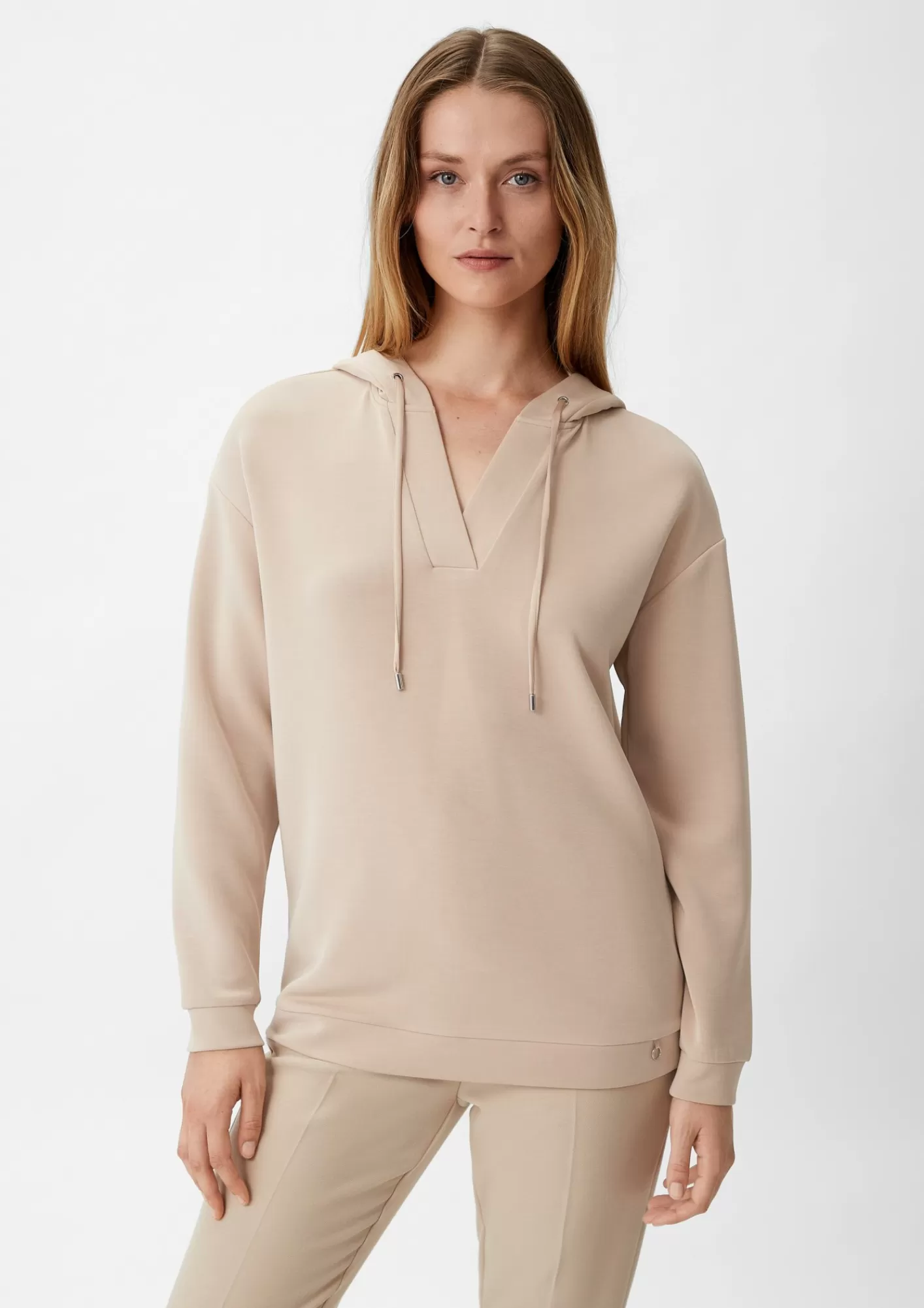 Cheap Comma Sweatshirt Mit Tiefem V-Ausschnitt