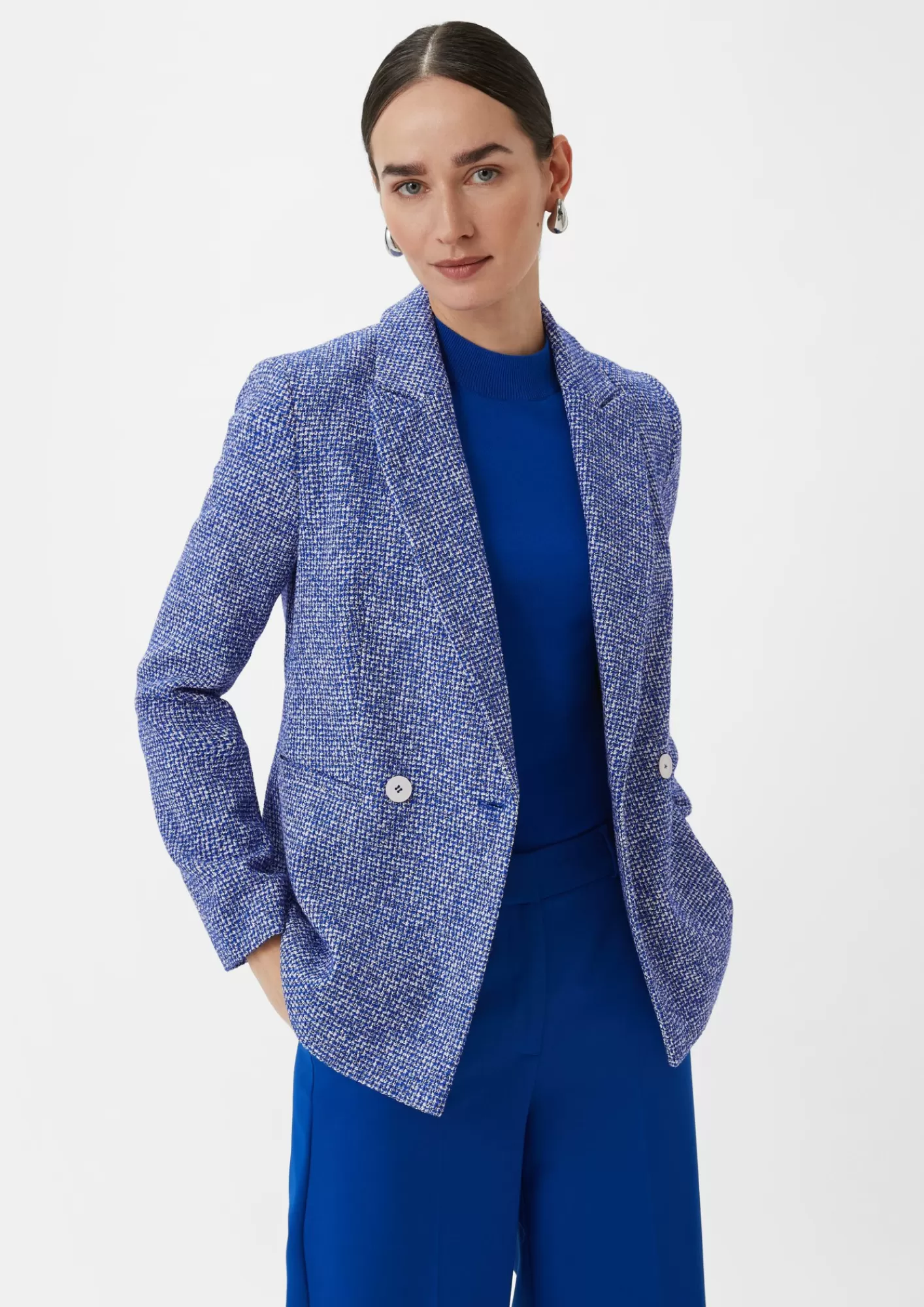 Online Comma Taillierter Blazer Aus Boucle