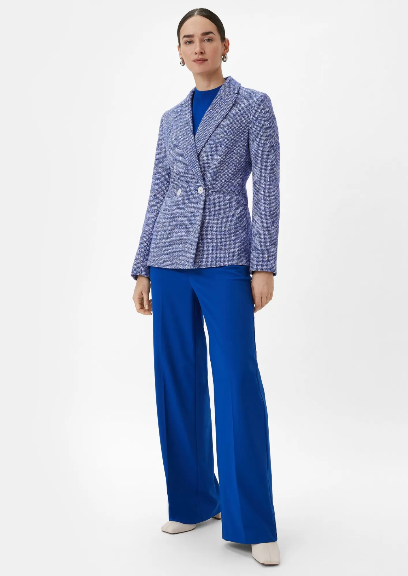 Online Comma Taillierter Blazer Aus Boucle
