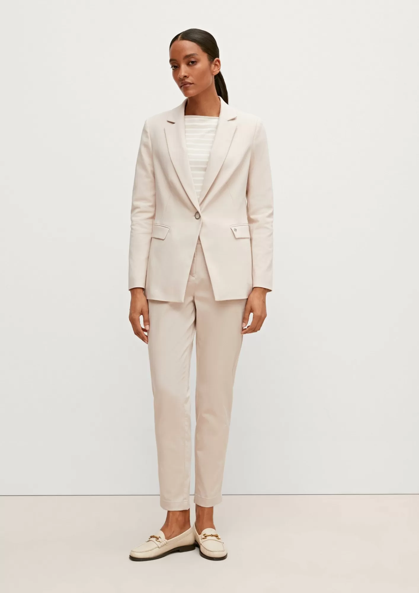 Outlet Comma Taillierter Blazer In Baumwollmix