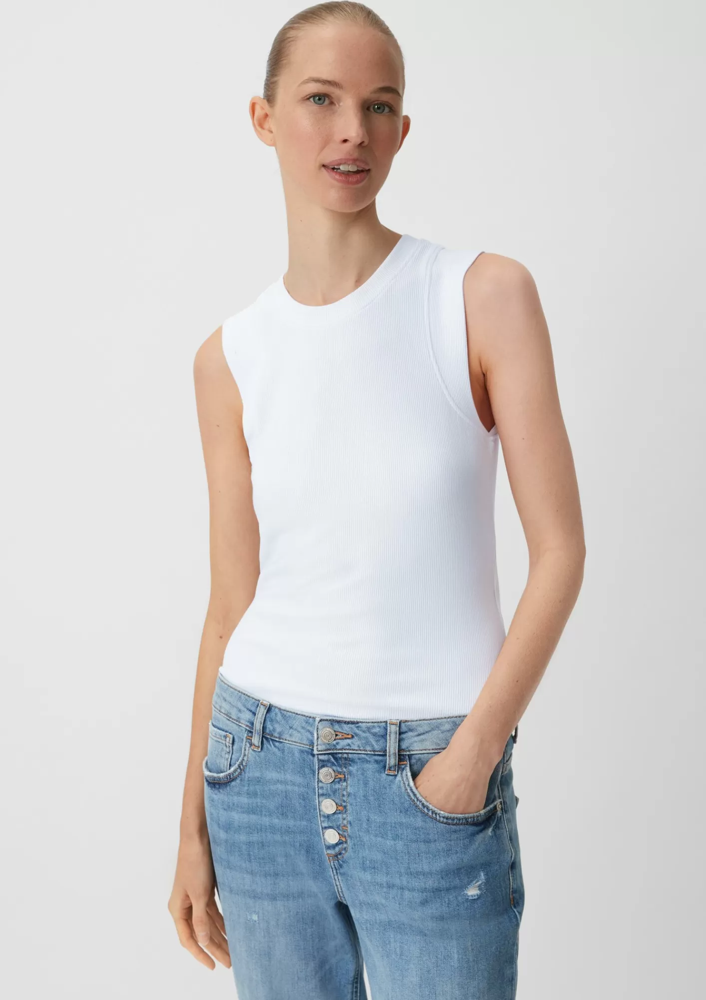 Store Comma Top Mit Rippstruktur