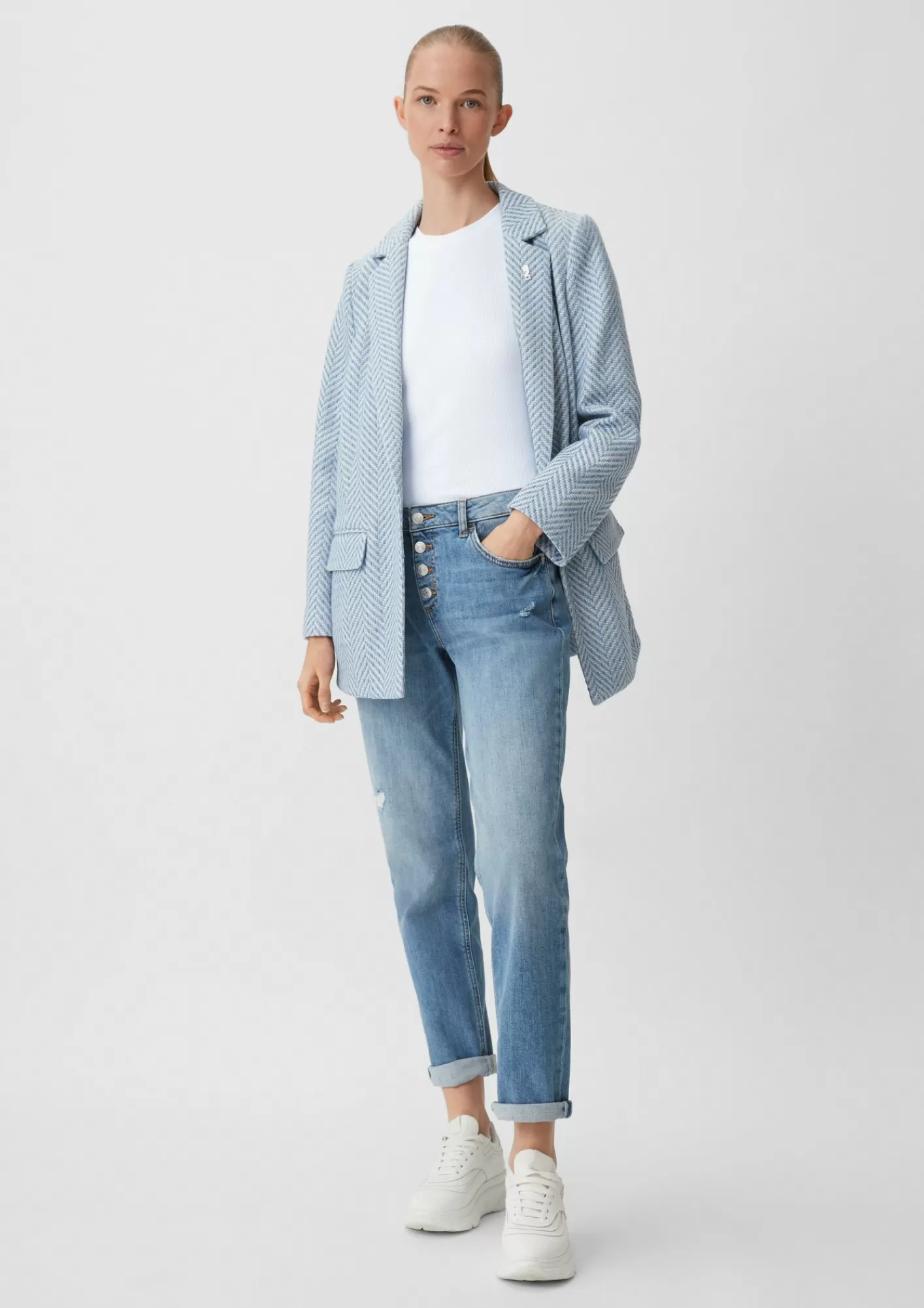 Store Comma Top Mit Rippstruktur