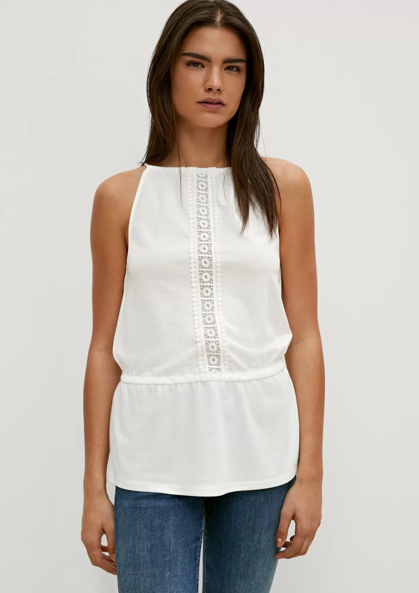 Hot Comma Top Mit Spitzedetail