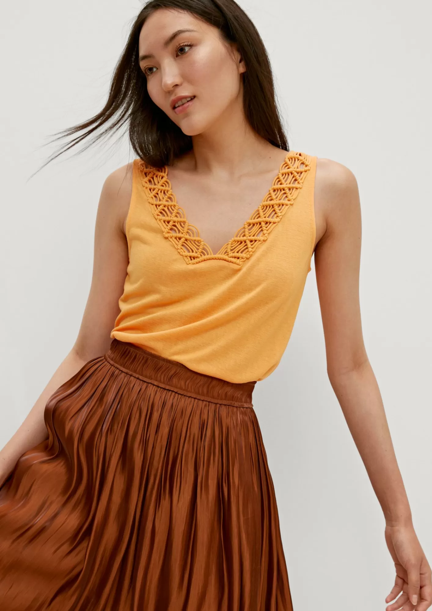 Sale Comma Top Mit Zierbortendetail