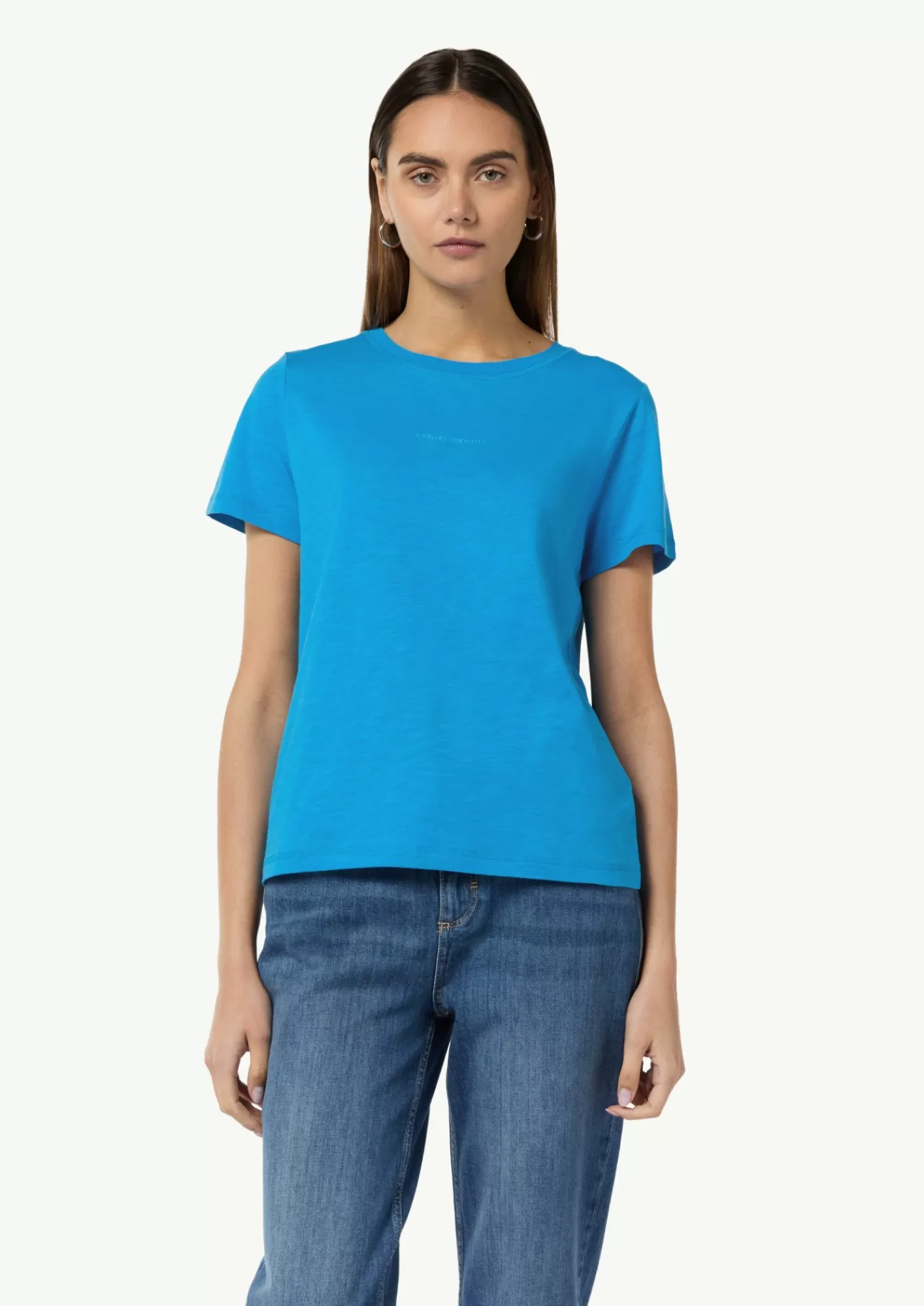 Online Comma T-Shirt Aus Baumwolle Mit Print-Detail