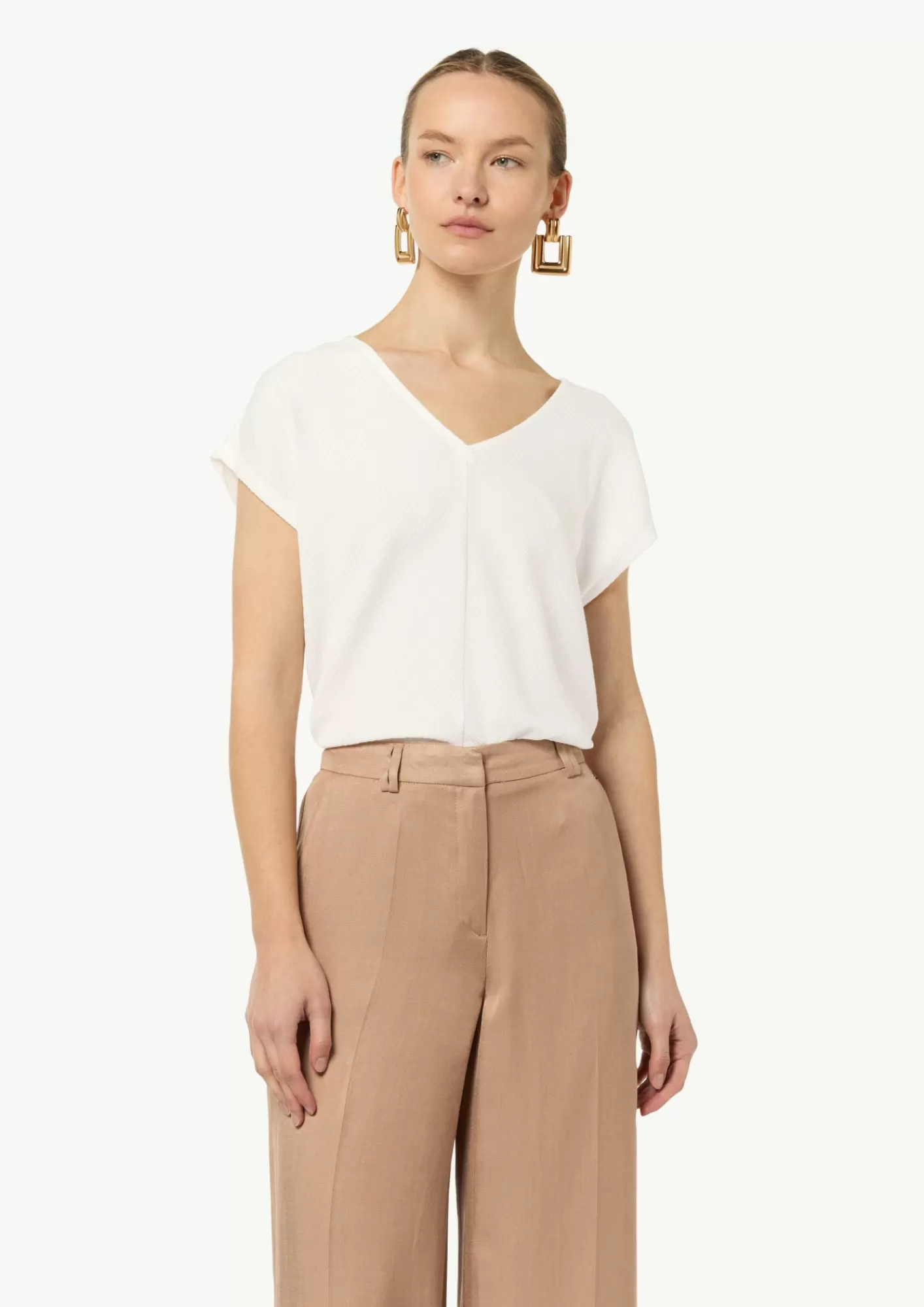 Outlet Comma T-Shirt Aus Baumwollmix