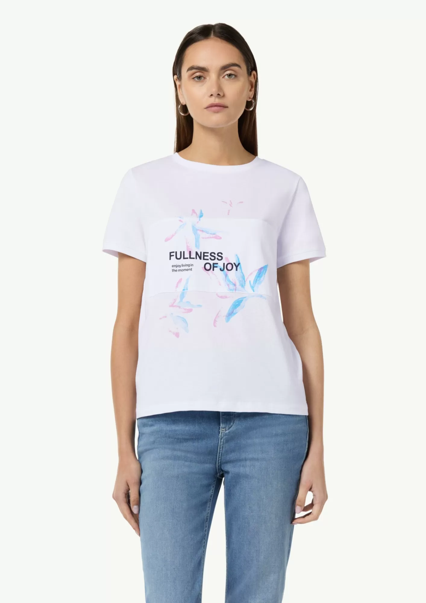New Comma T-Shirt Aus Jersey Mit Frontprint
