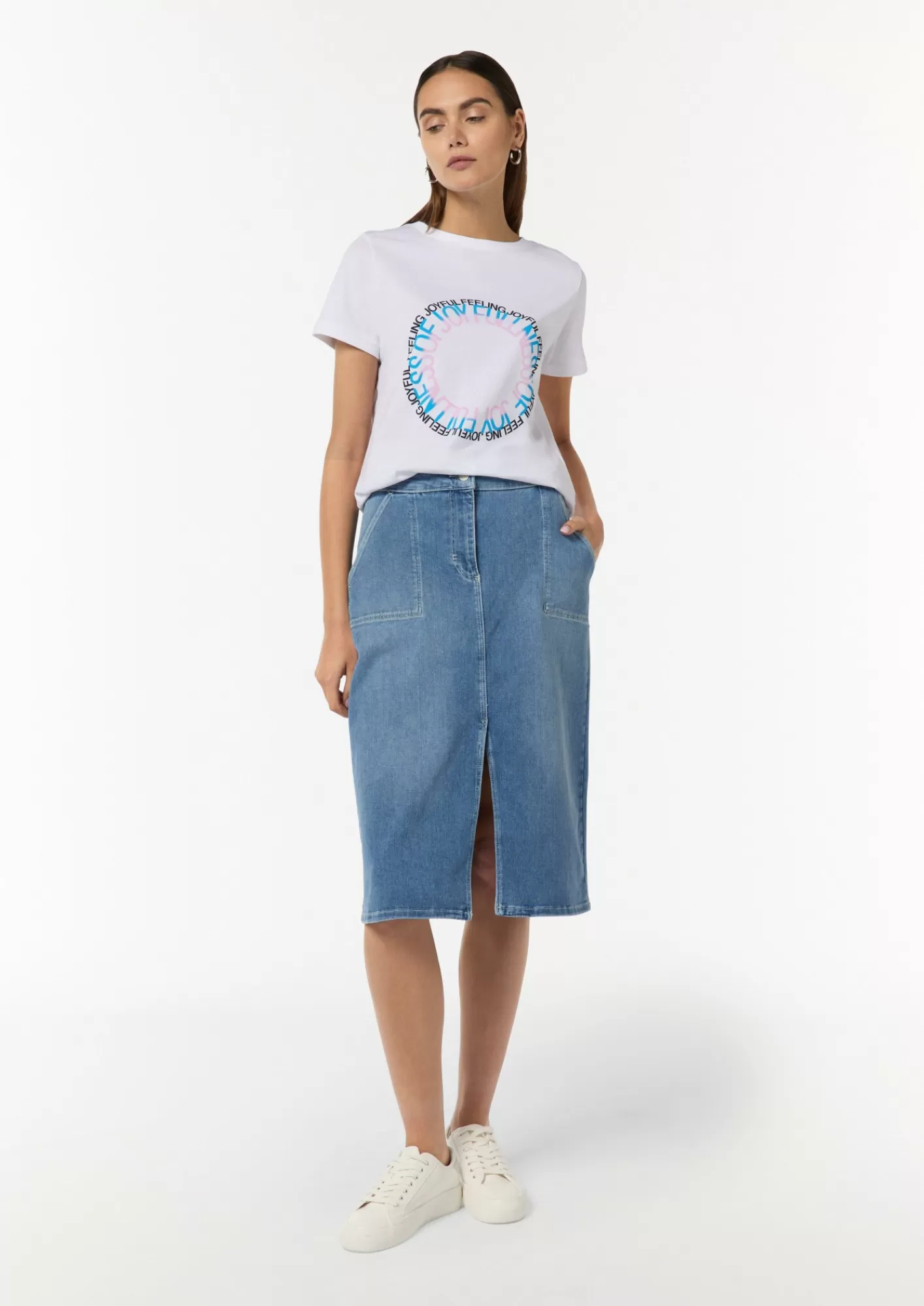 Discount Comma T-Shirt Aus Jersey Mit Frontprint