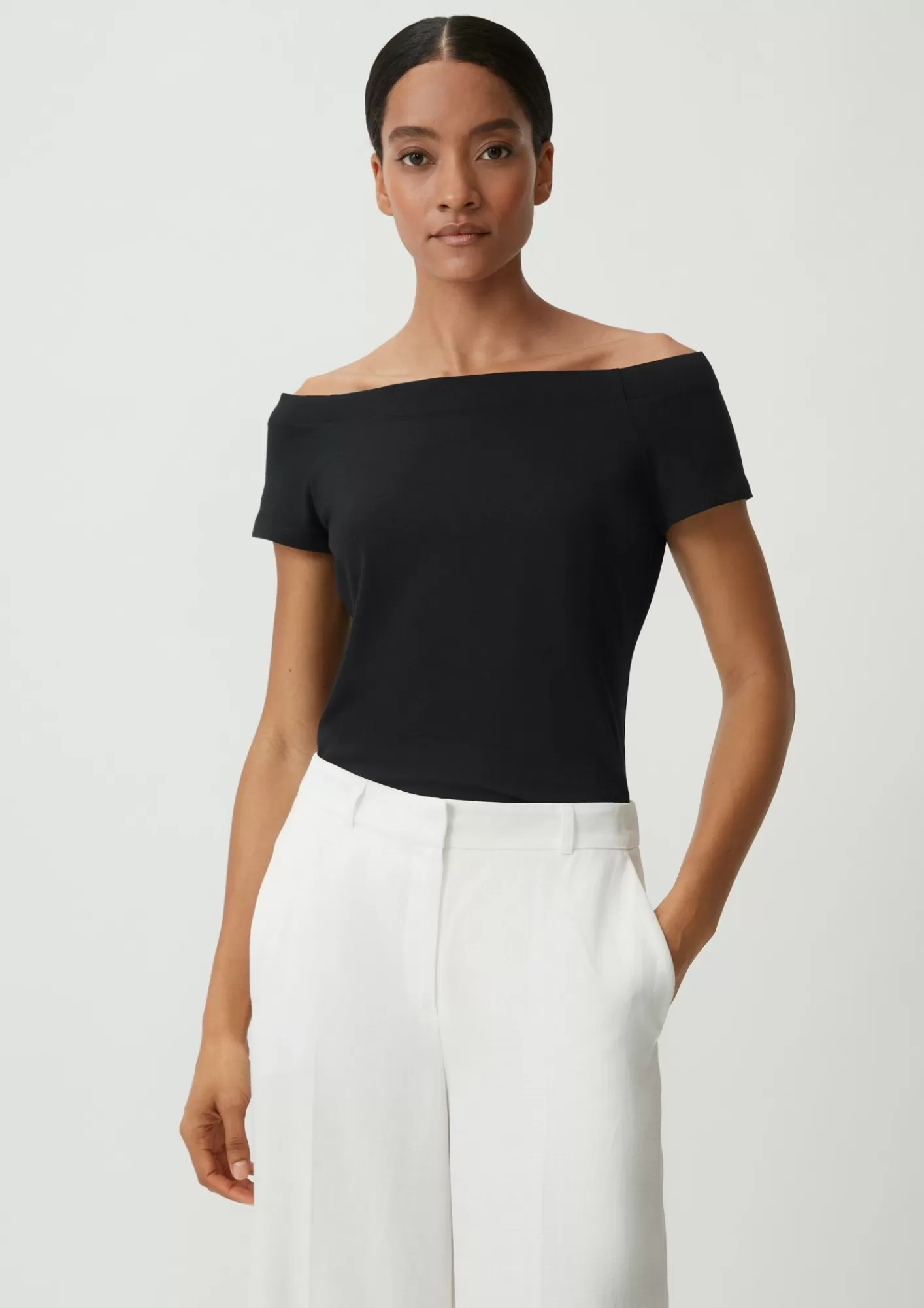 Online Comma T-Shirt Im Off Shoulder-Look
