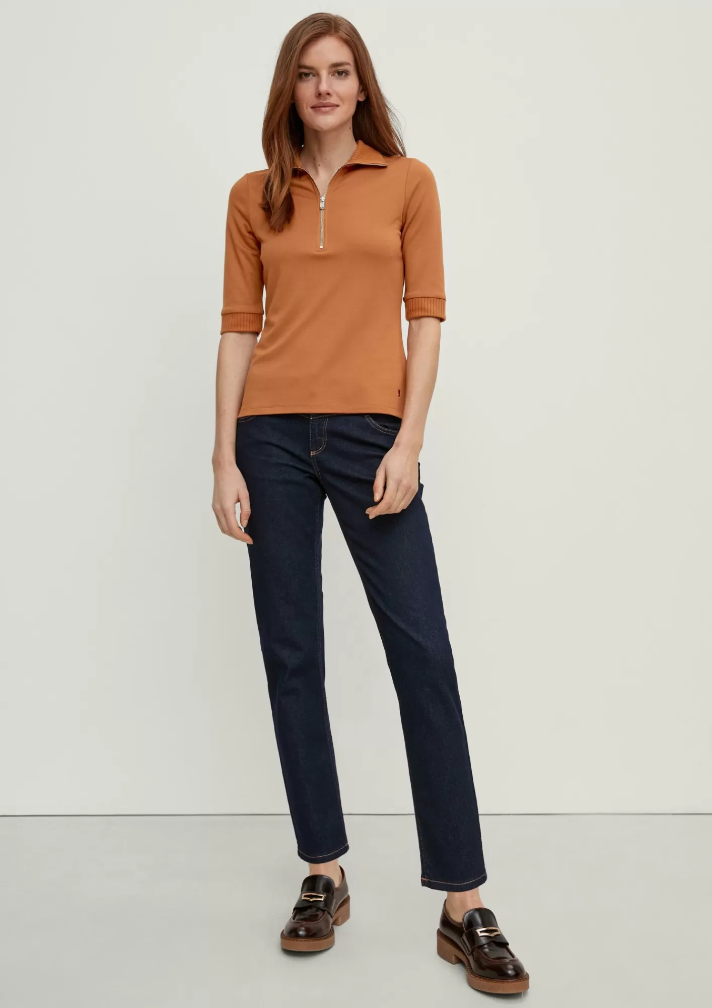 Fashion Comma T-Shirt Im Troyer-Stil