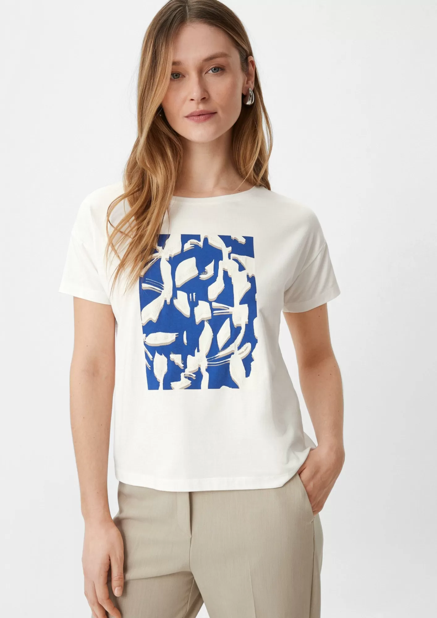 Online Comma T-Shirt Mit Front-Print