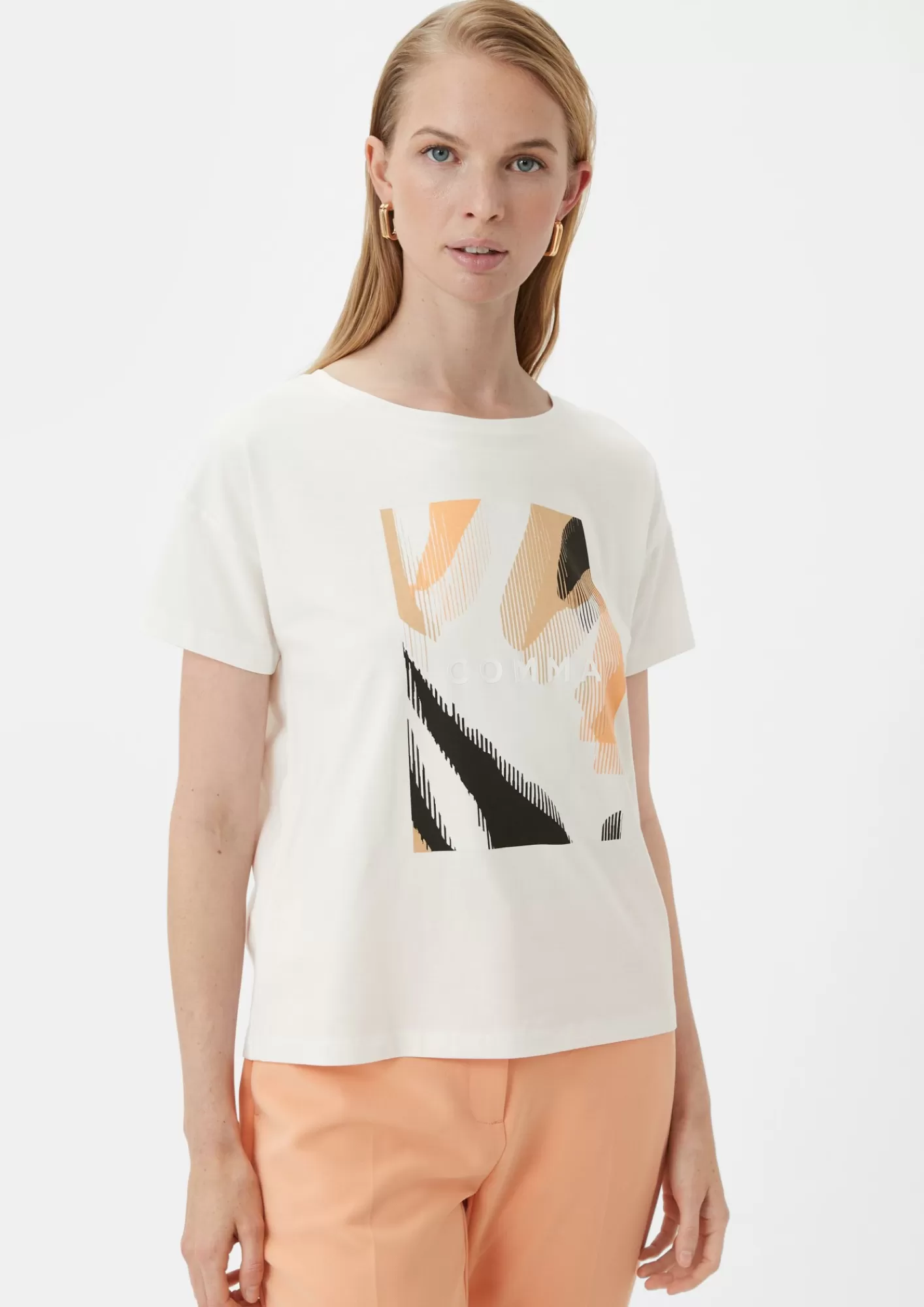 Fashion Comma T-Shirt Mit Front-Print
