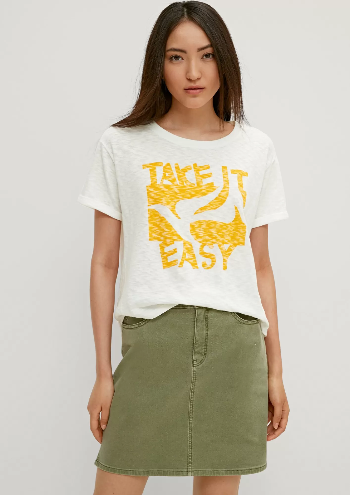 Outlet Comma T-Shirt Mit Frontprint