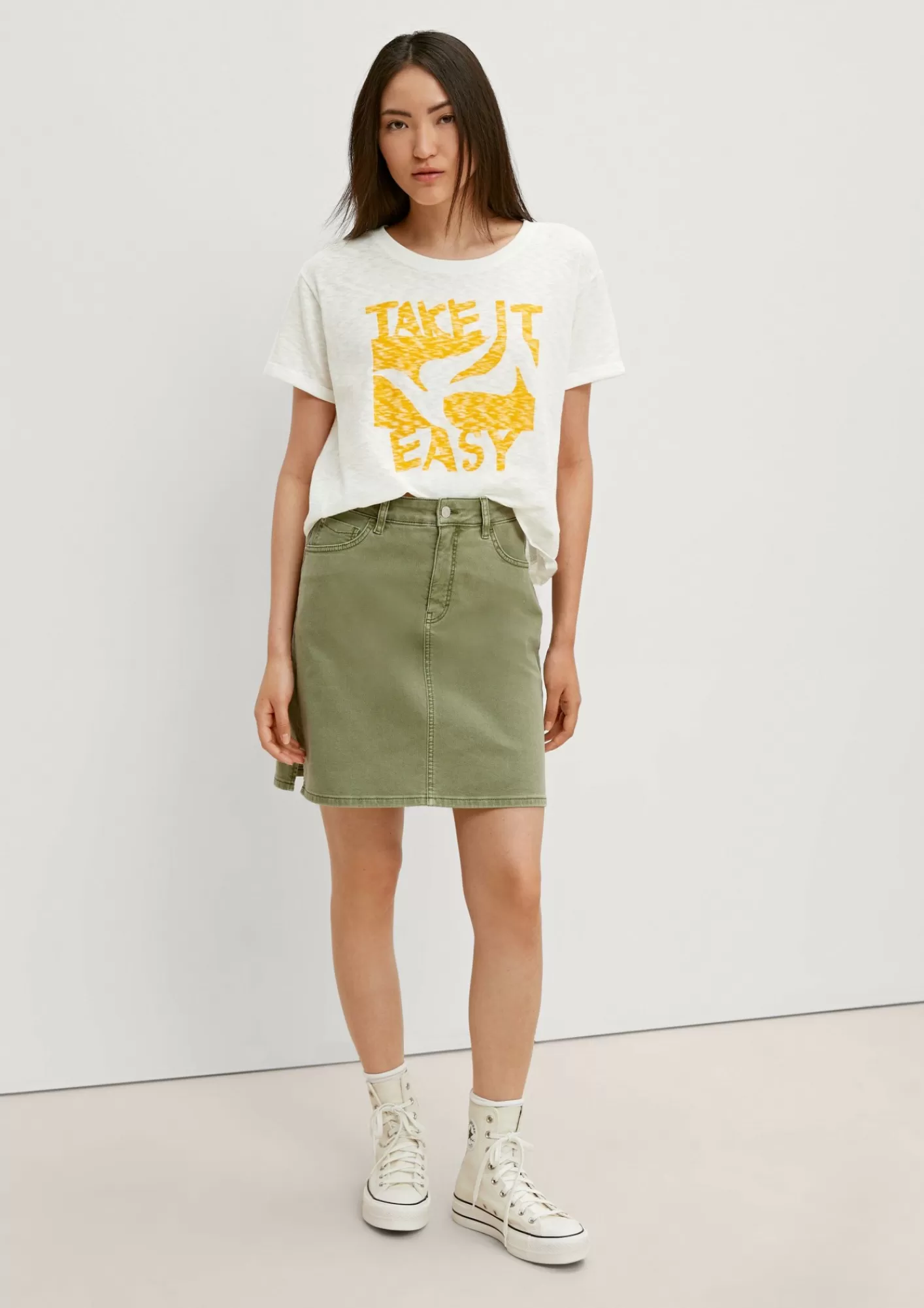 Outlet Comma T-Shirt Mit Frontprint