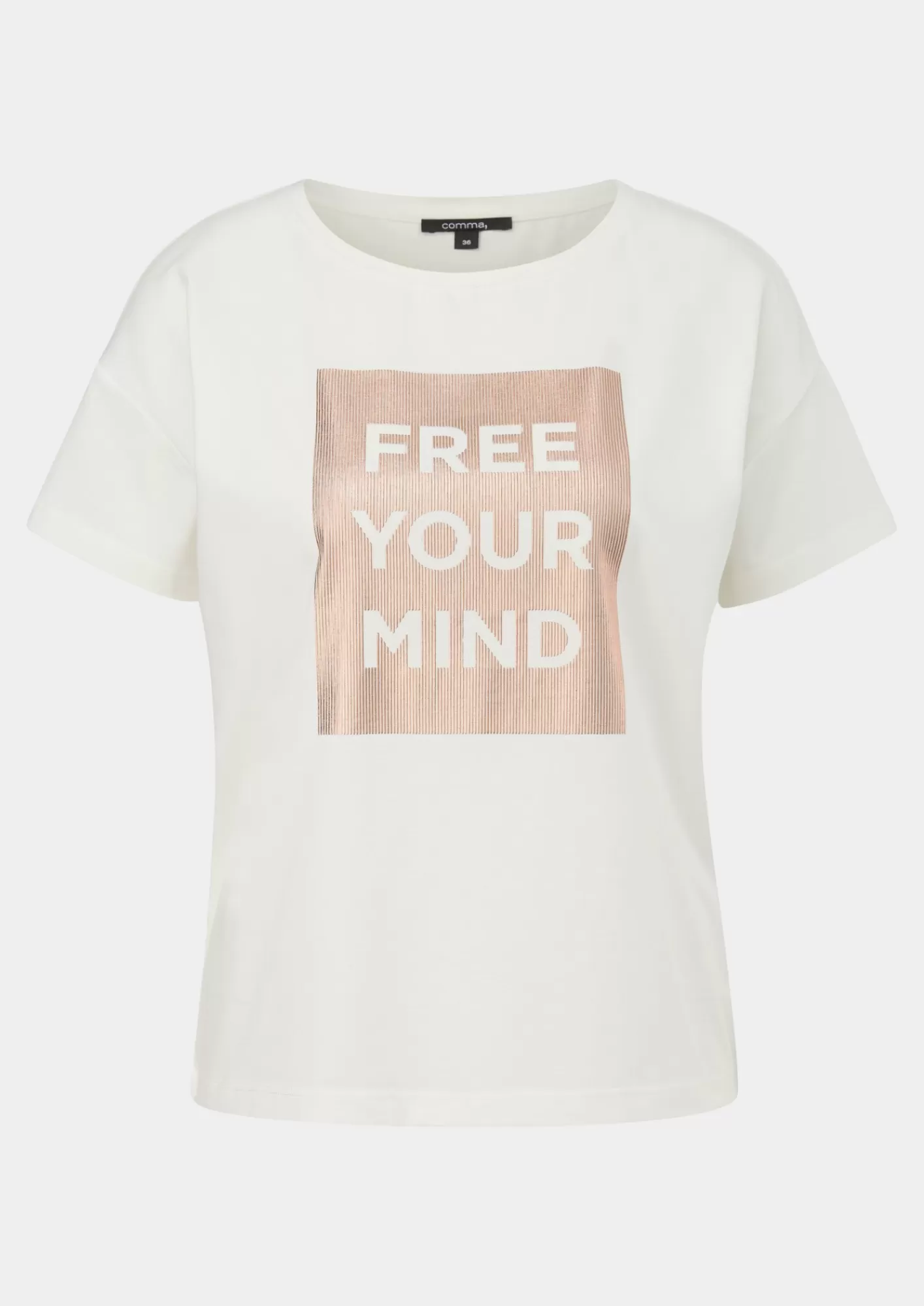 Outlet Comma T-Shirt Mit Frontprint Im Boxy Cut