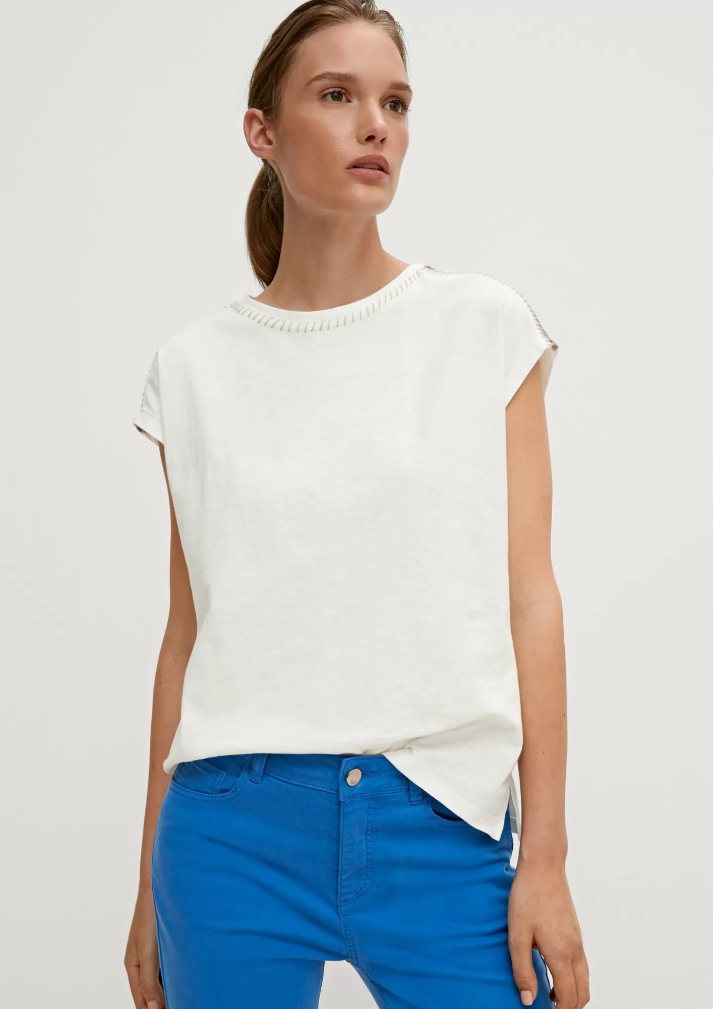 Best Sale Comma T-Shirt Mit Kontrast-Details