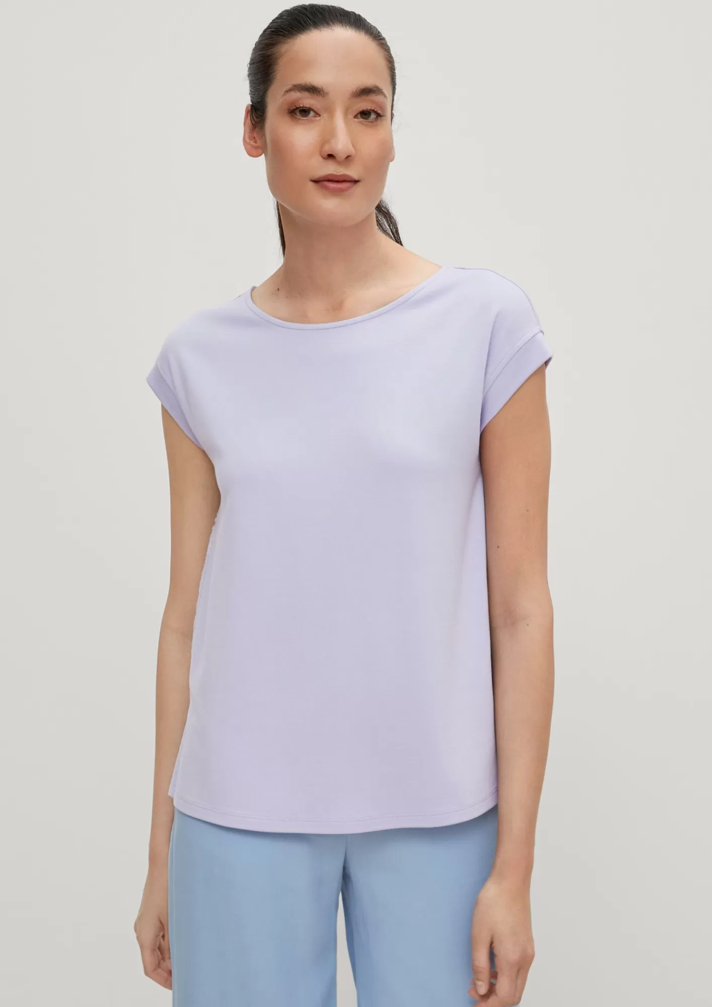 Discount Comma T-Shirt Mit Lochspitzenpasse