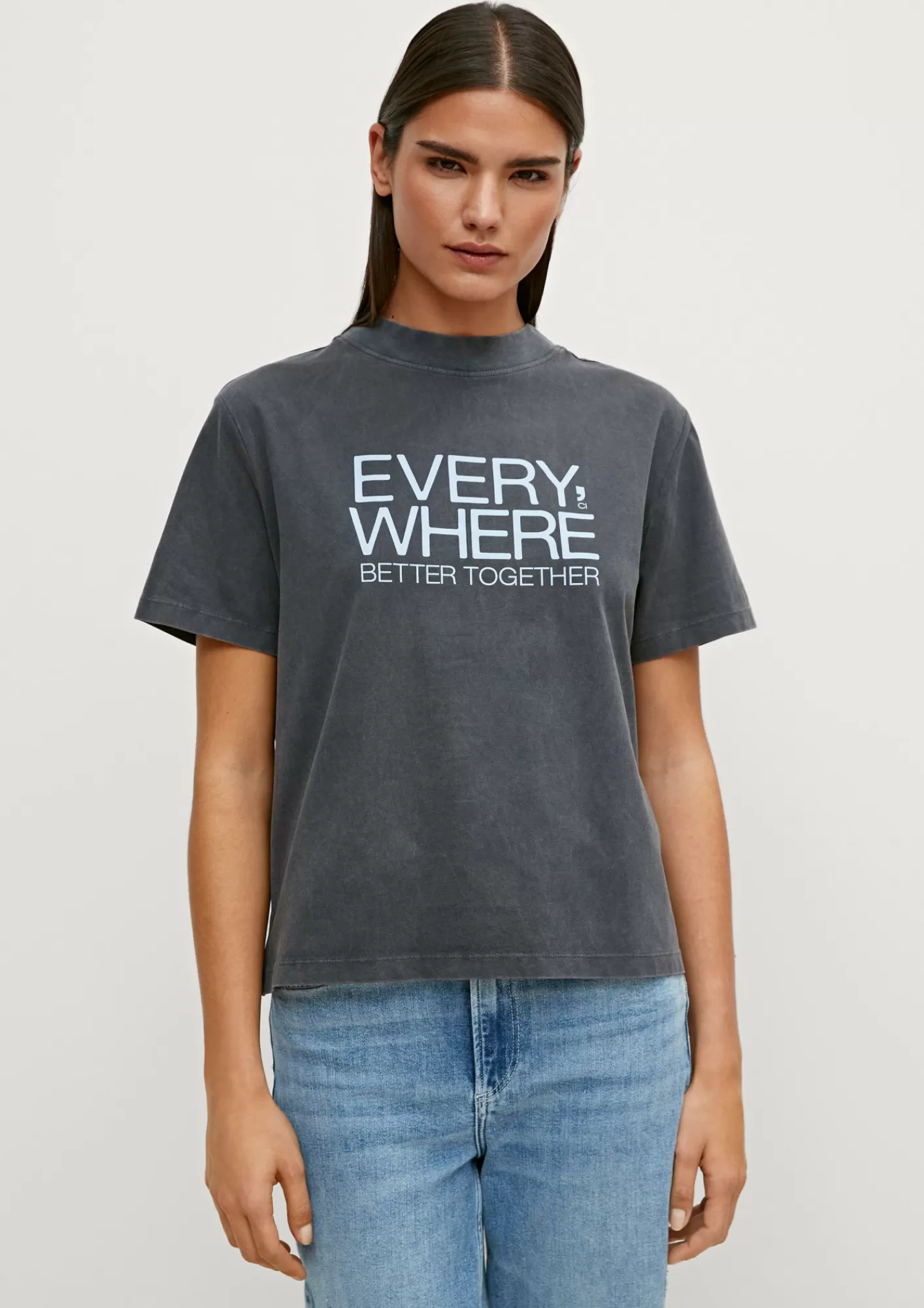 Sale Comma T-Shirt Mit Statement-Print