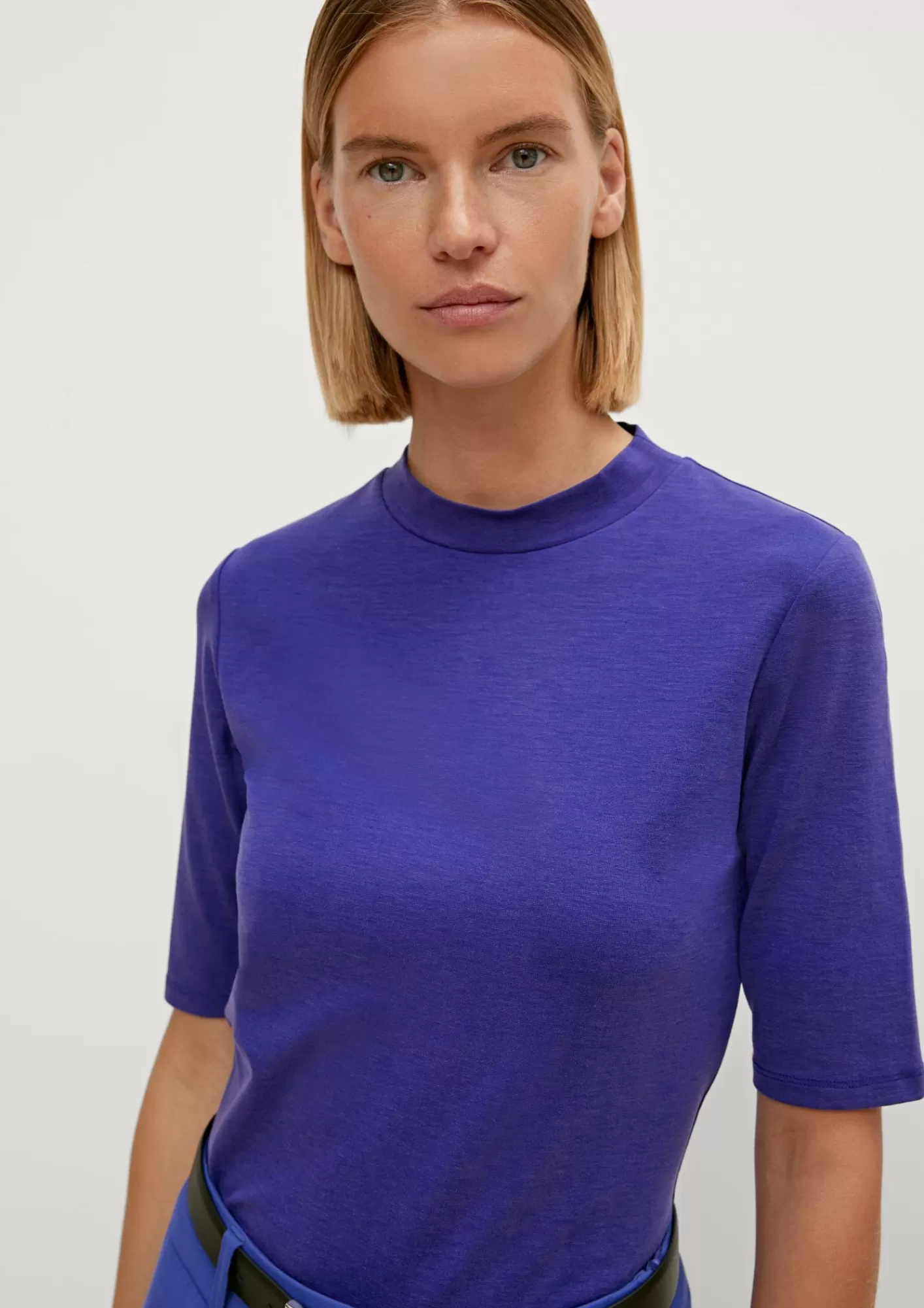 Hot Comma T-Shirt Mit Stehkragen