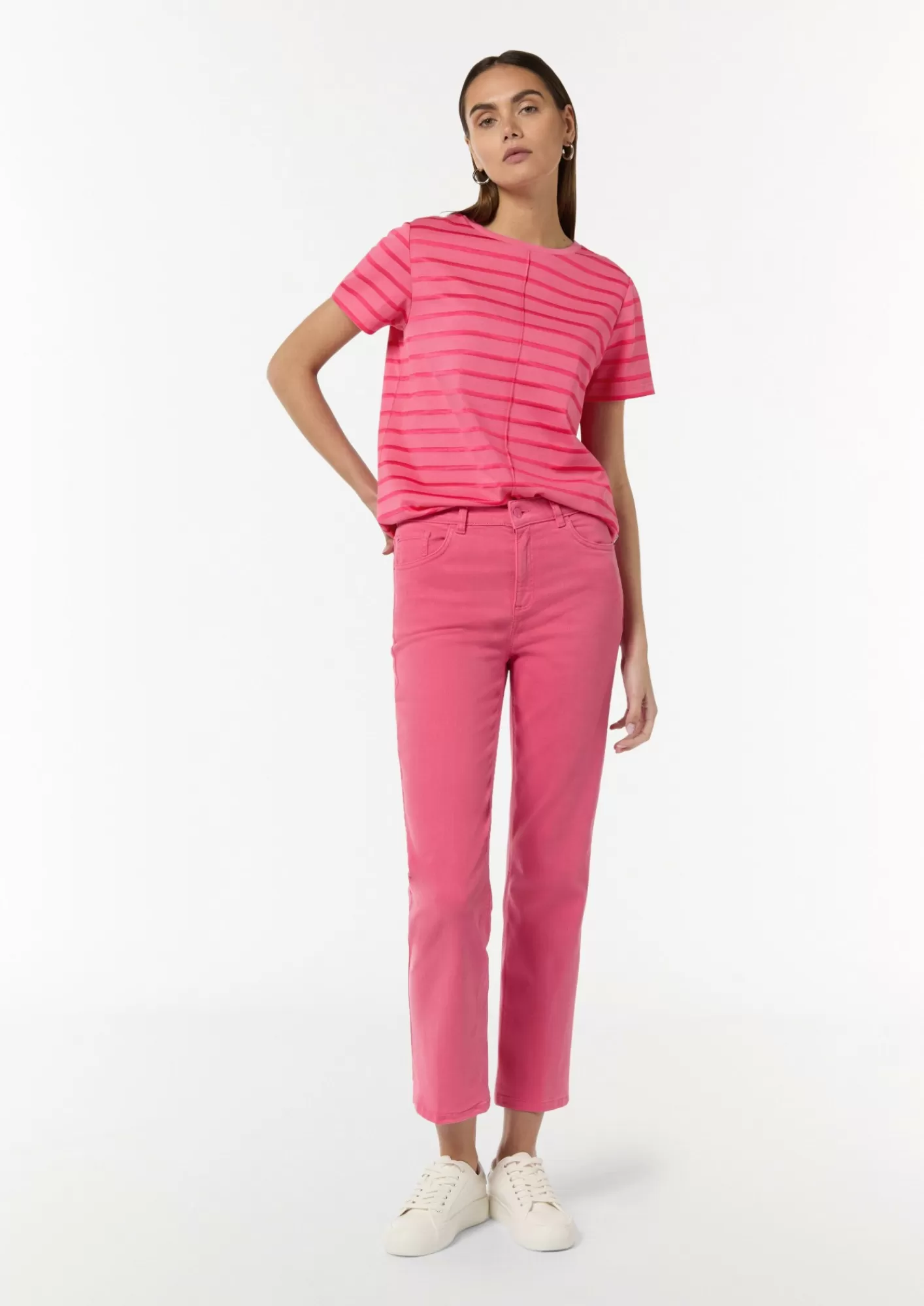 Fashion Comma T-Shirt Mit Streifenmuster