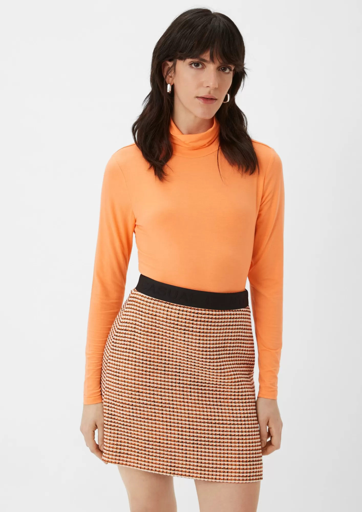 Discount Comma Turtleneck-Shirt Aus Softem Modal