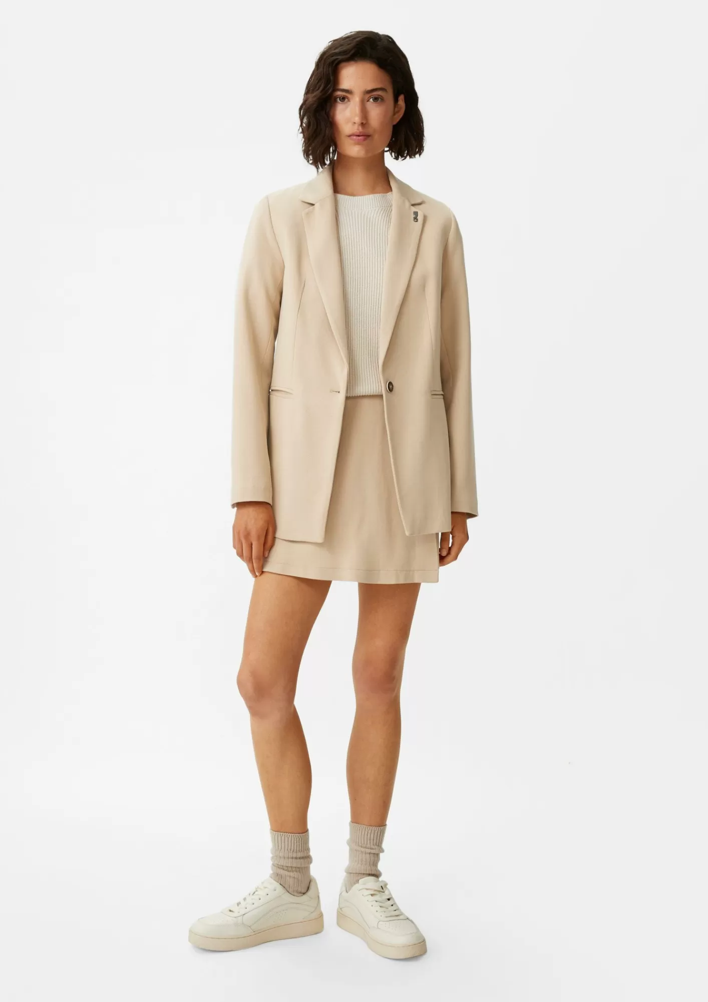 Hot Comma Twill-Blazer Mit Logo-Detail