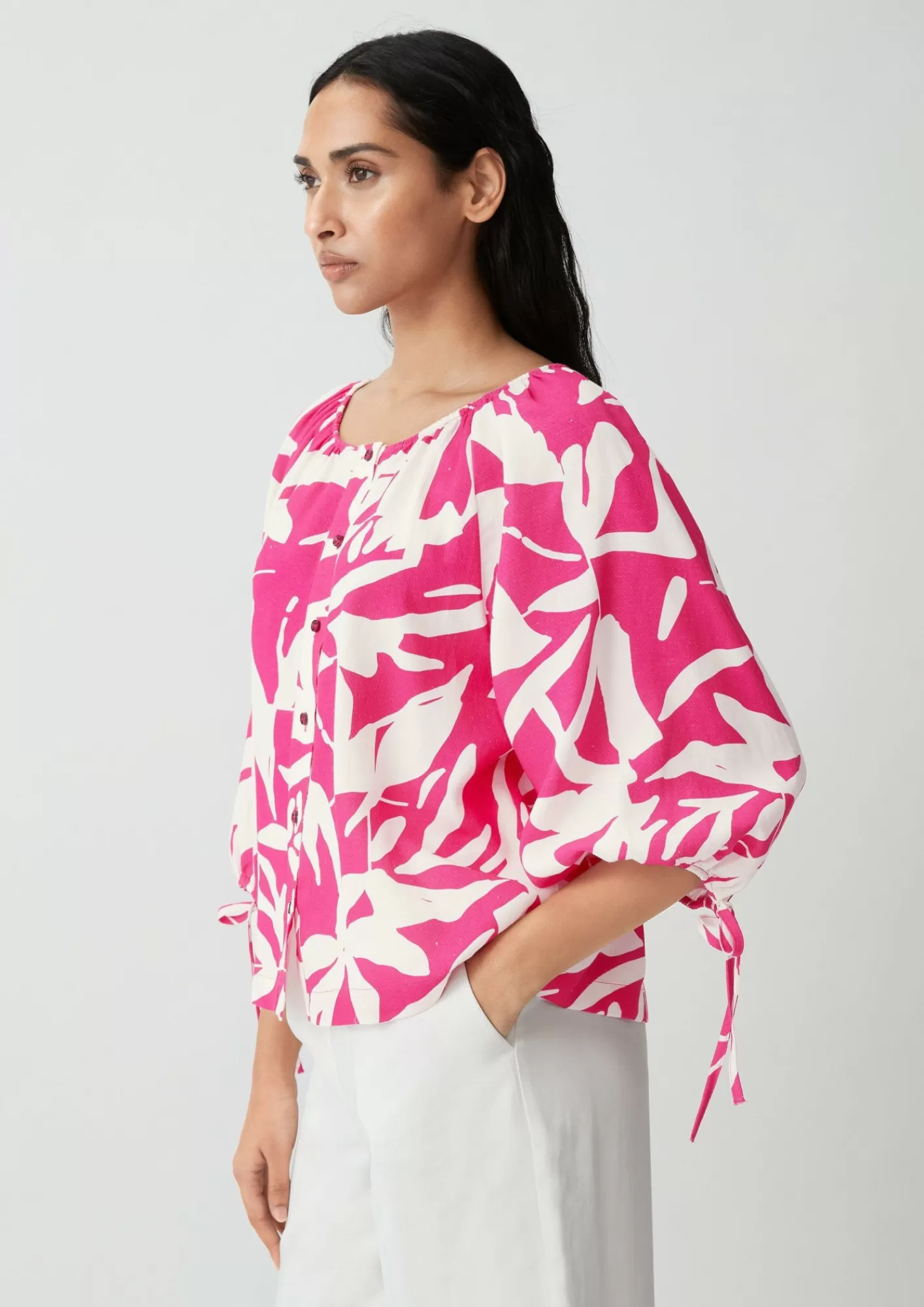 Outlet Comma Twill-Bluse Aus Viskosemix