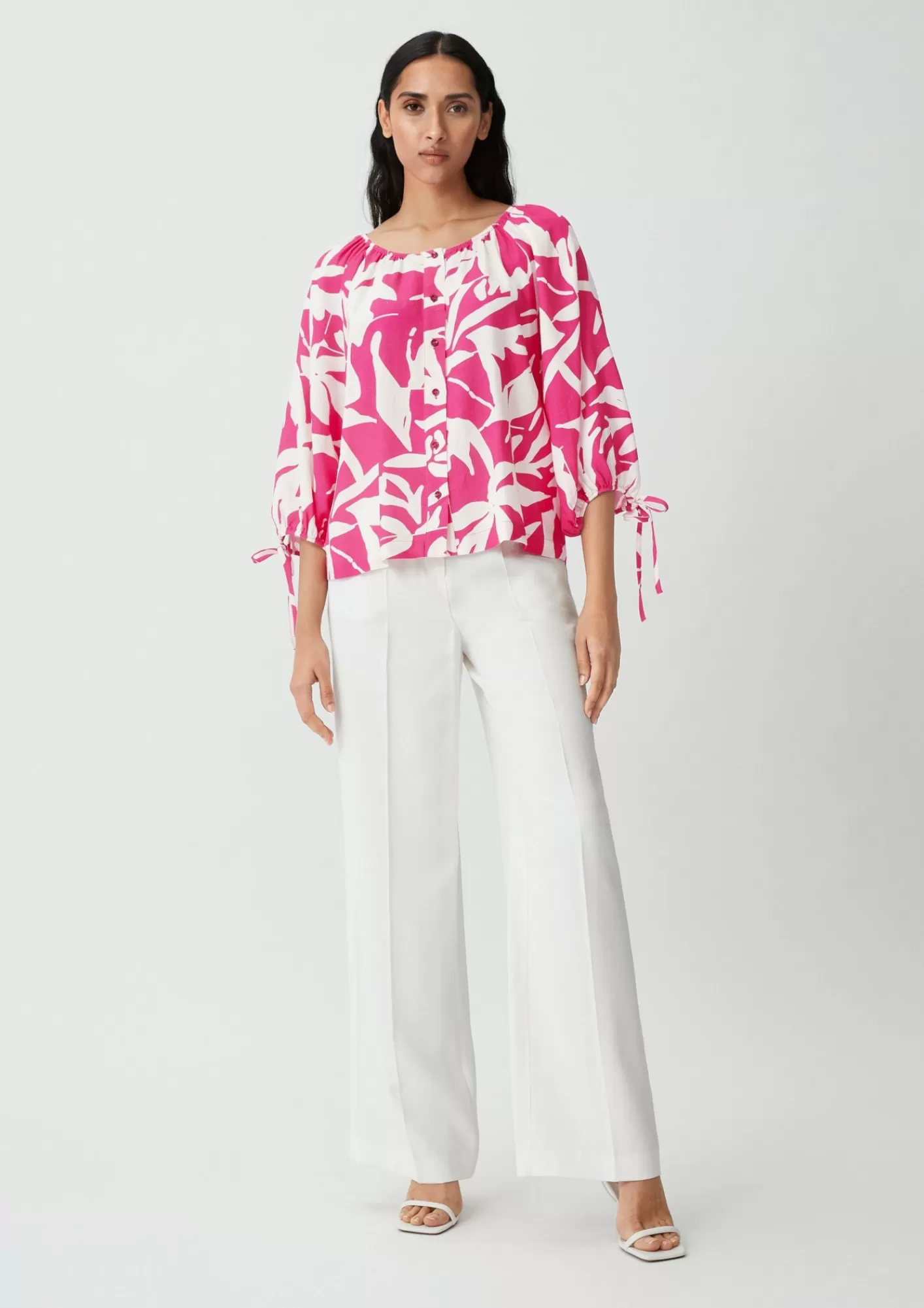 Outlet Comma Twill-Bluse Aus Viskosemix