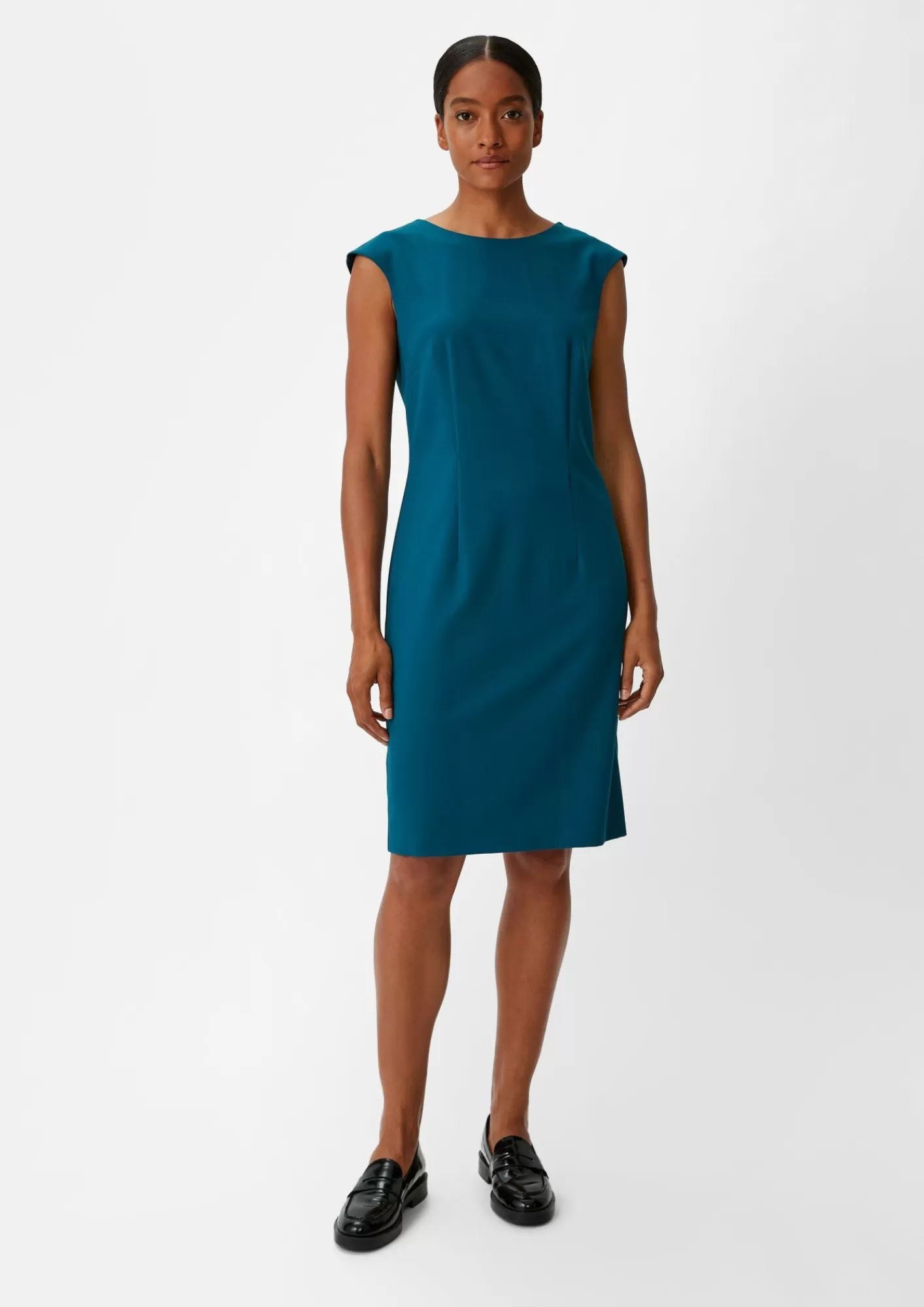 Clearance Comma Twill-Kleid Aus Viskosemix