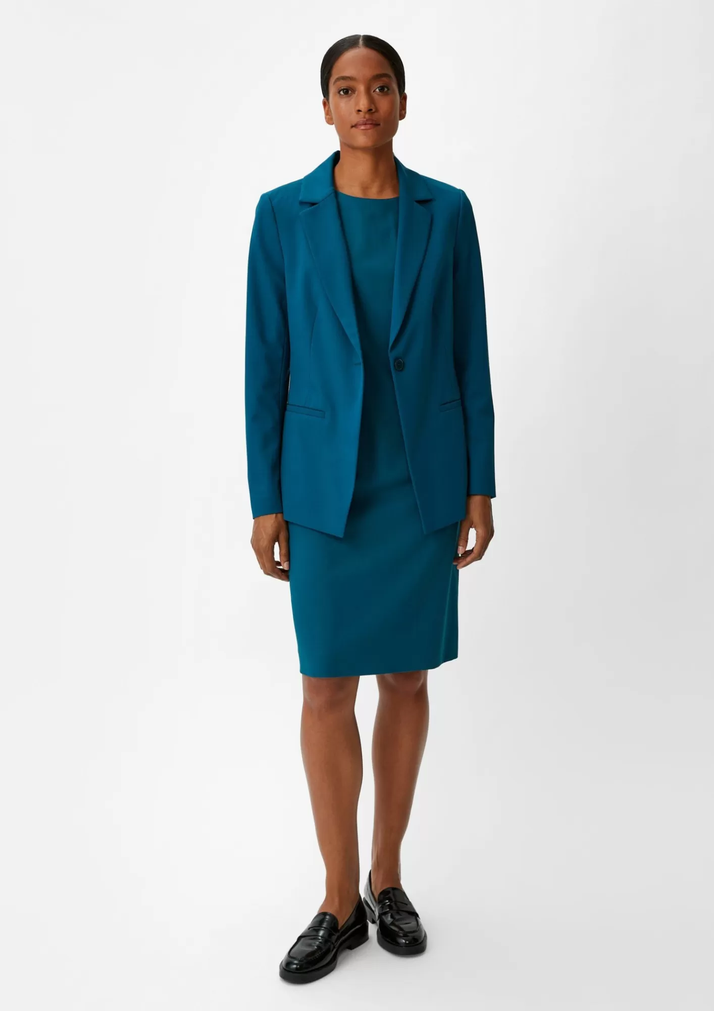 Clearance Comma Twill-Kleid Aus Viskosemix