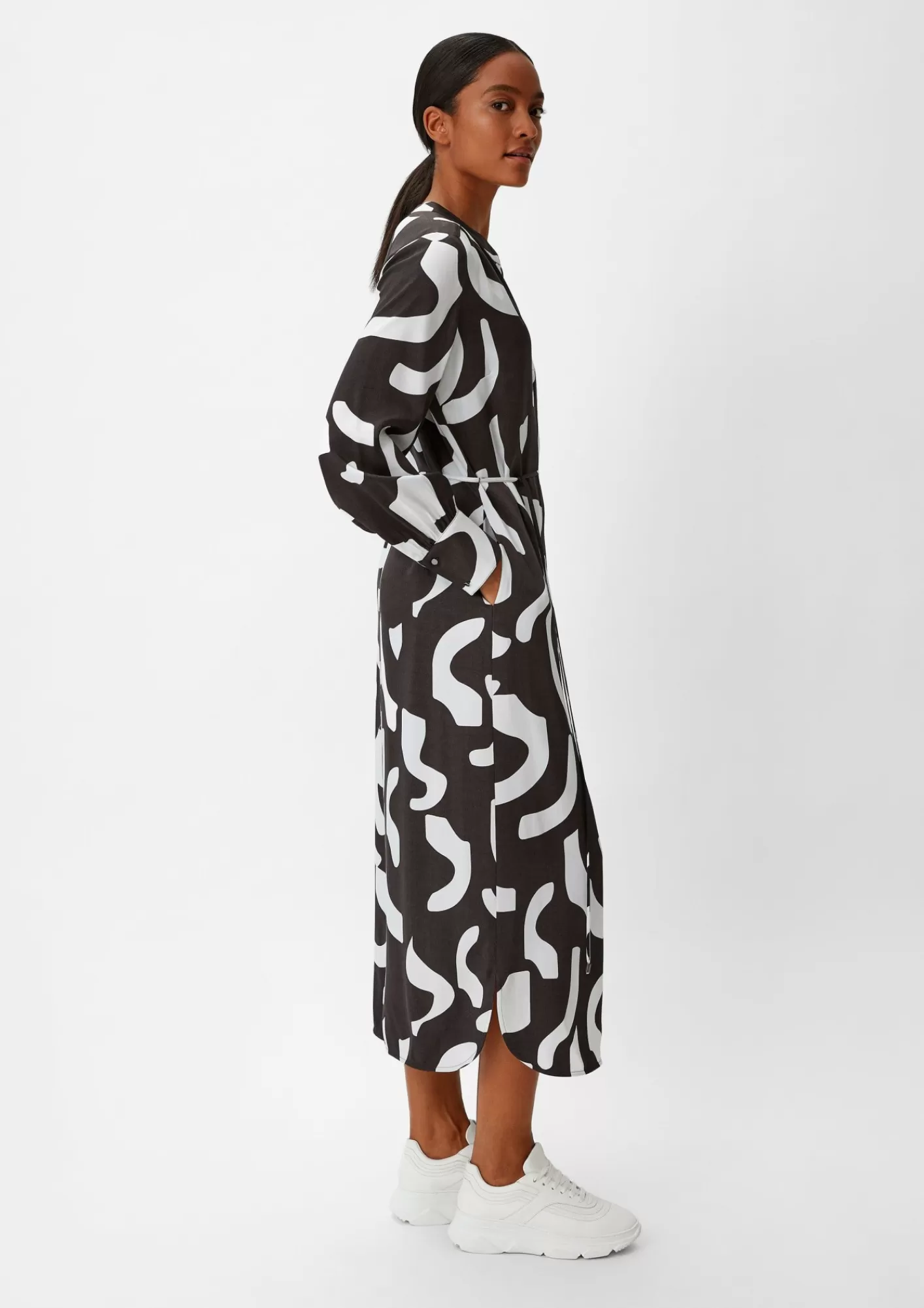 Shop Comma Twill-Kleid Mit Stoffgurtel