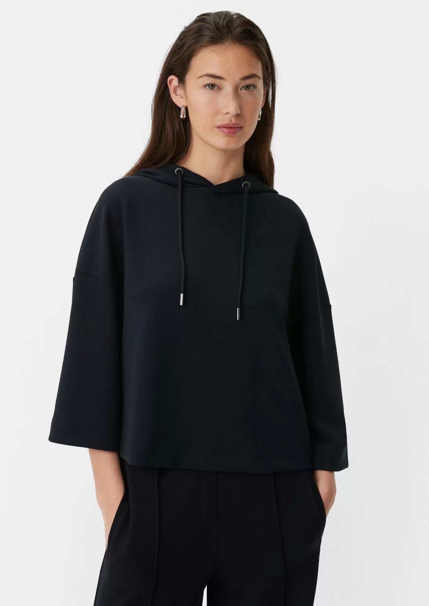 New Comma Verkurztes Sweatshirt Mit Kapuze