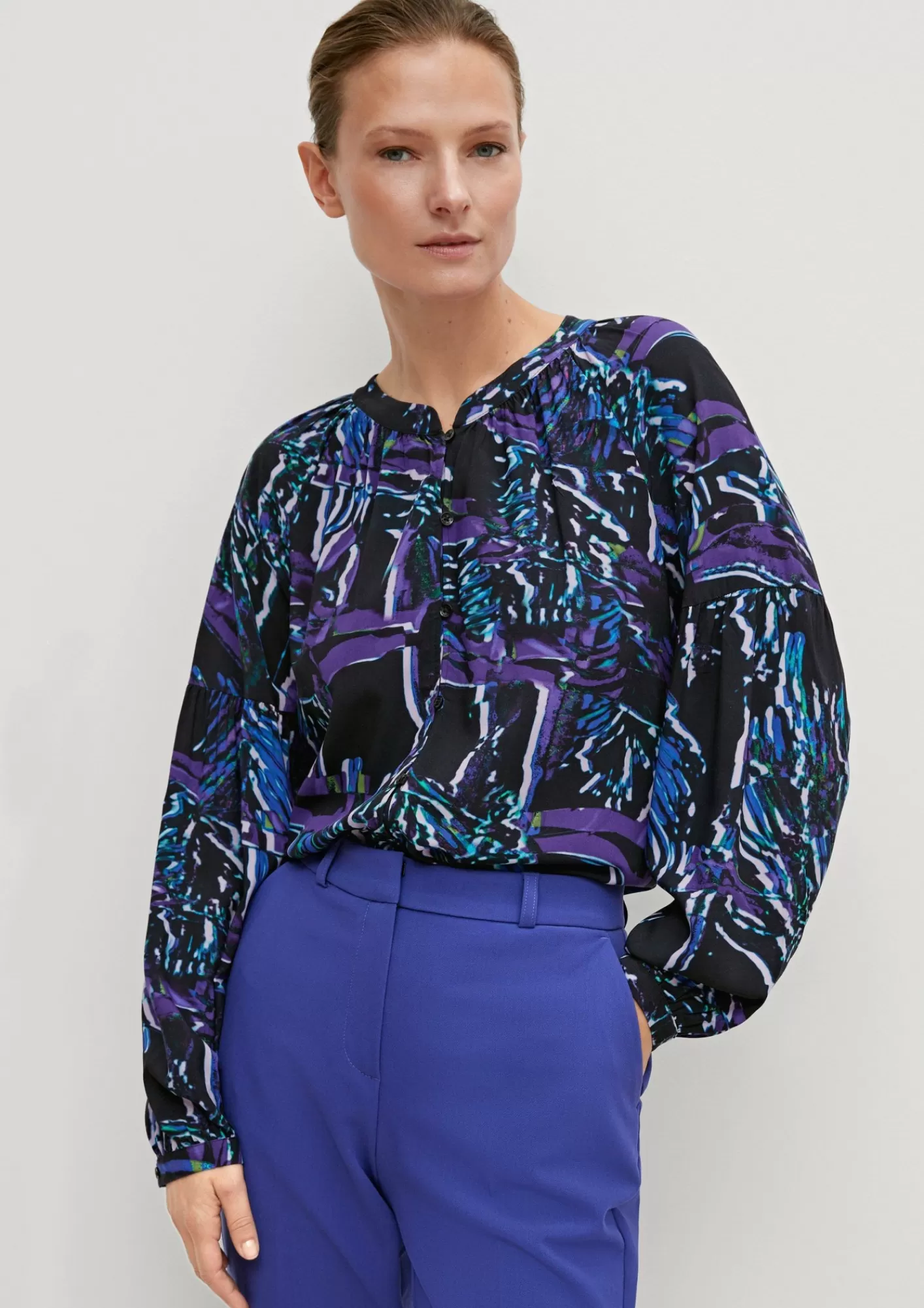 Fashion Comma Viskosebluse Mit Abstraktem Muster