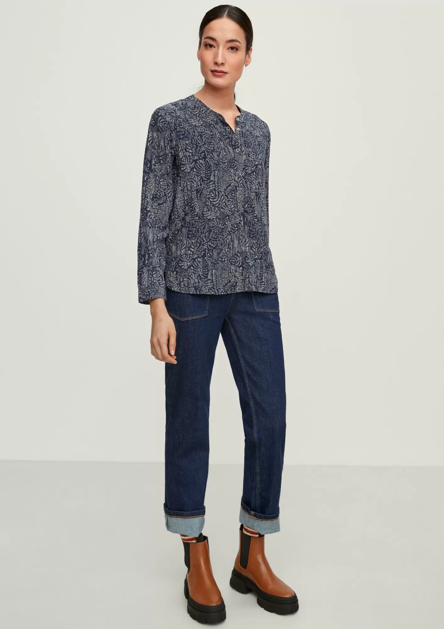 Shop Comma Viskosebluse Mit Allovermuster