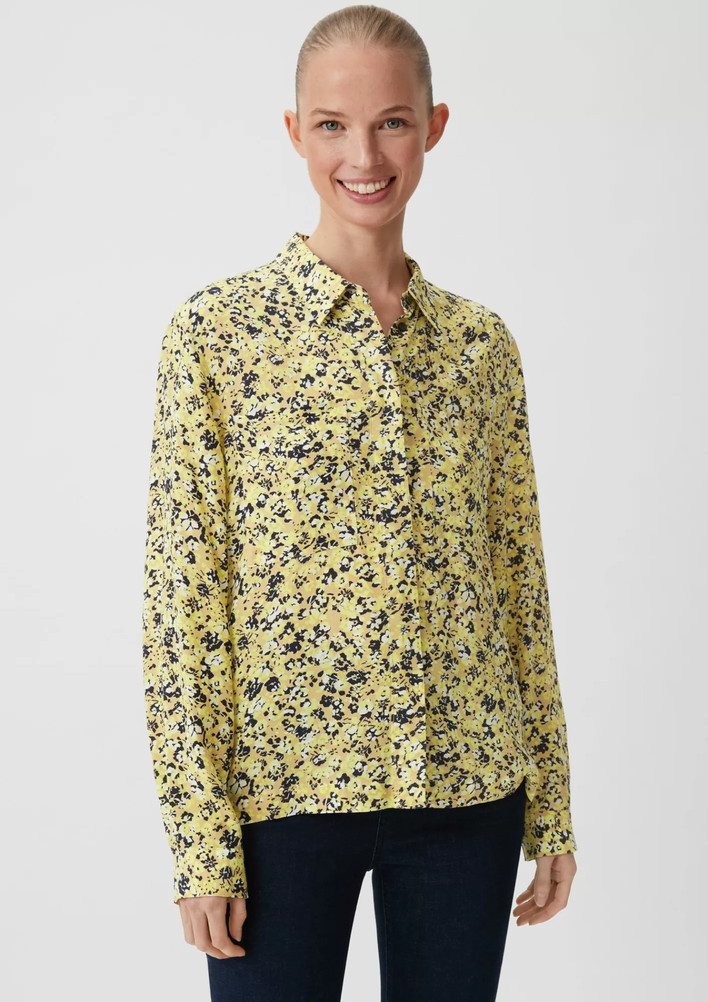 Discount Comma Viskosebluse Mit Allover-Print