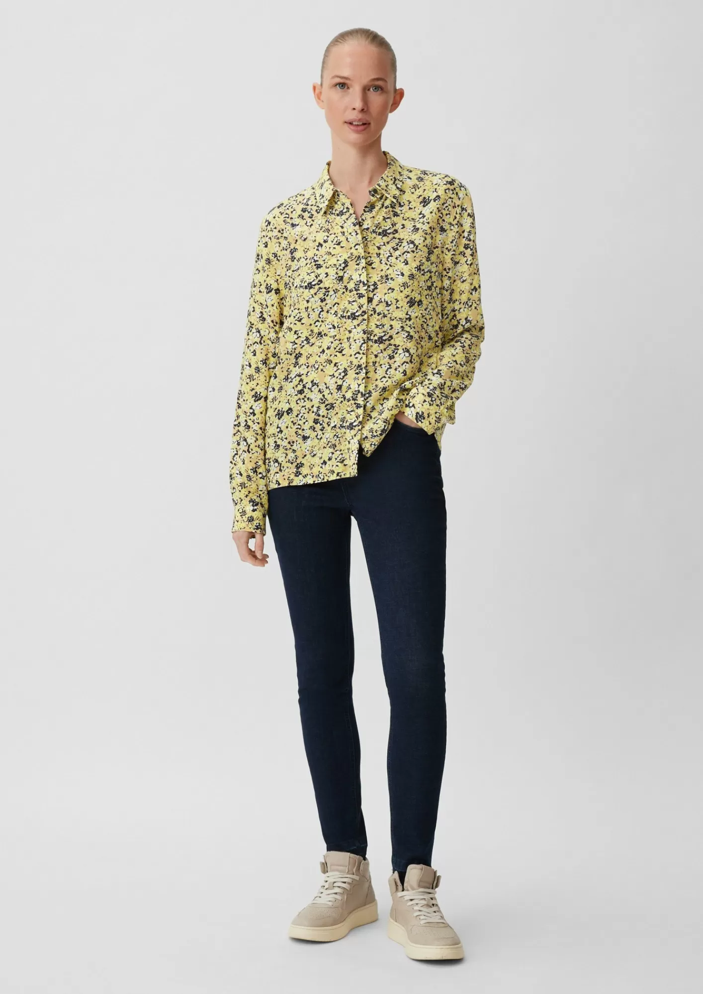 Discount Comma Viskosebluse Mit Allover-Print
