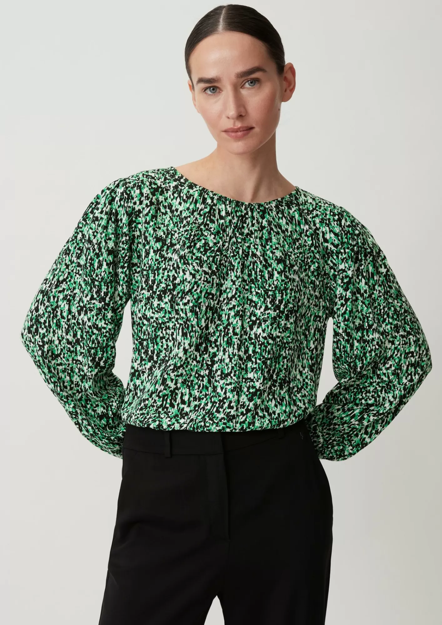 New Comma Viskosebluse Mit Dobby-Struktur